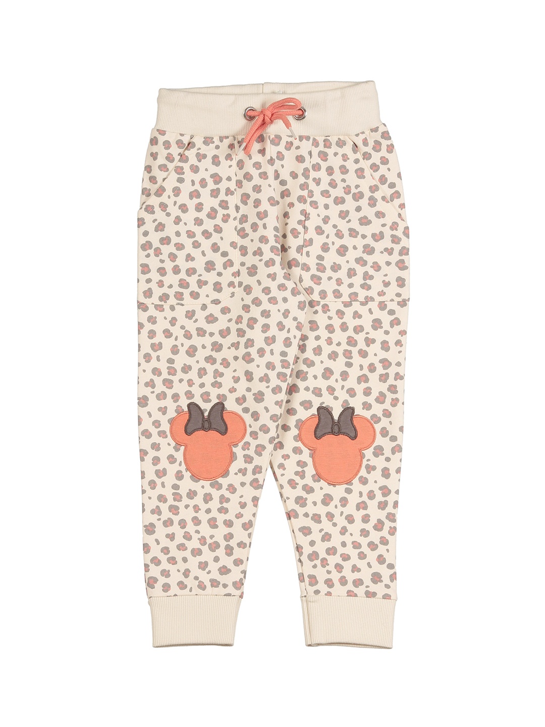 

Lil Lollipop Kids Cream-Colored Printed Straight Fit Jogger