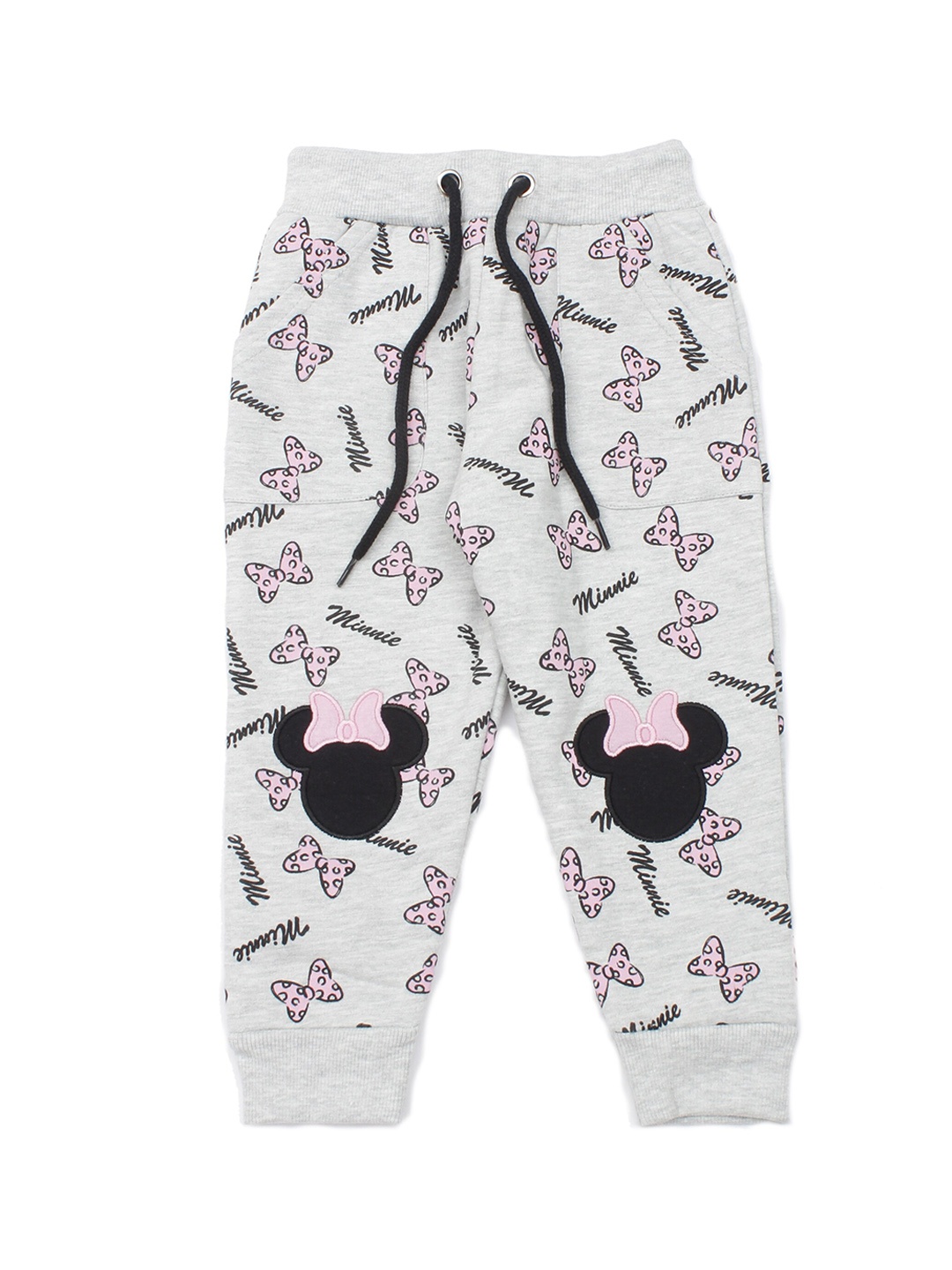 

Lil Lollipop Kids Grey Mickey Mouse Printed Straight-Fit Joggers