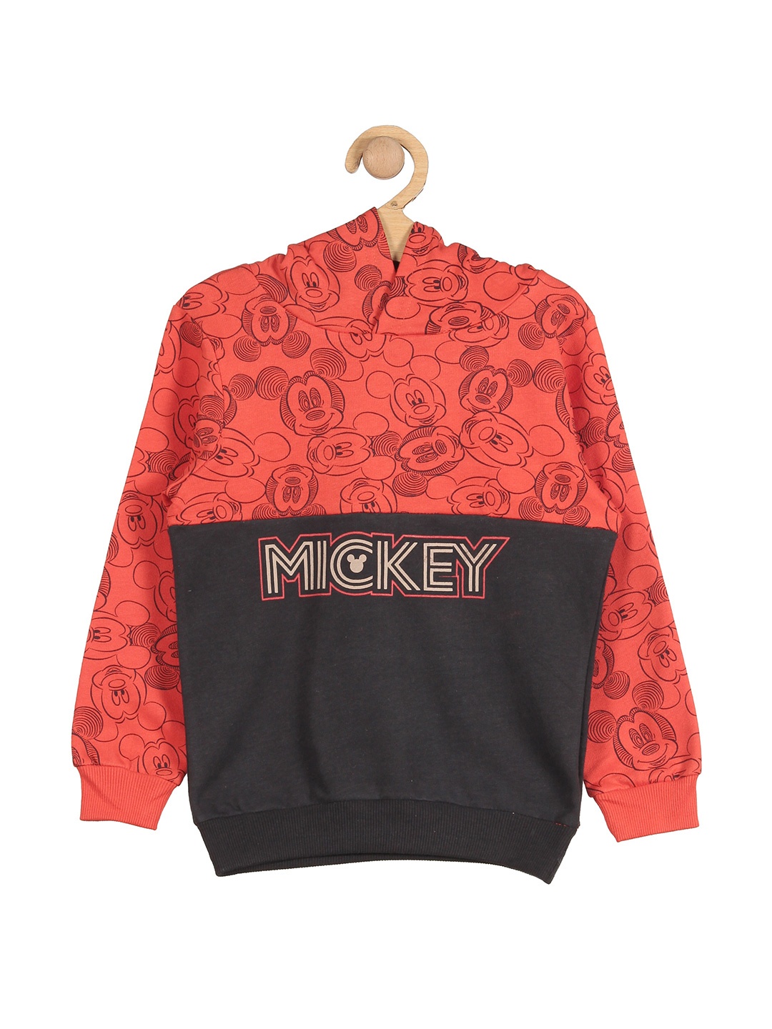 

Lil Lollipop Kids Orange Printed Hooded Fleece Sweatshirt