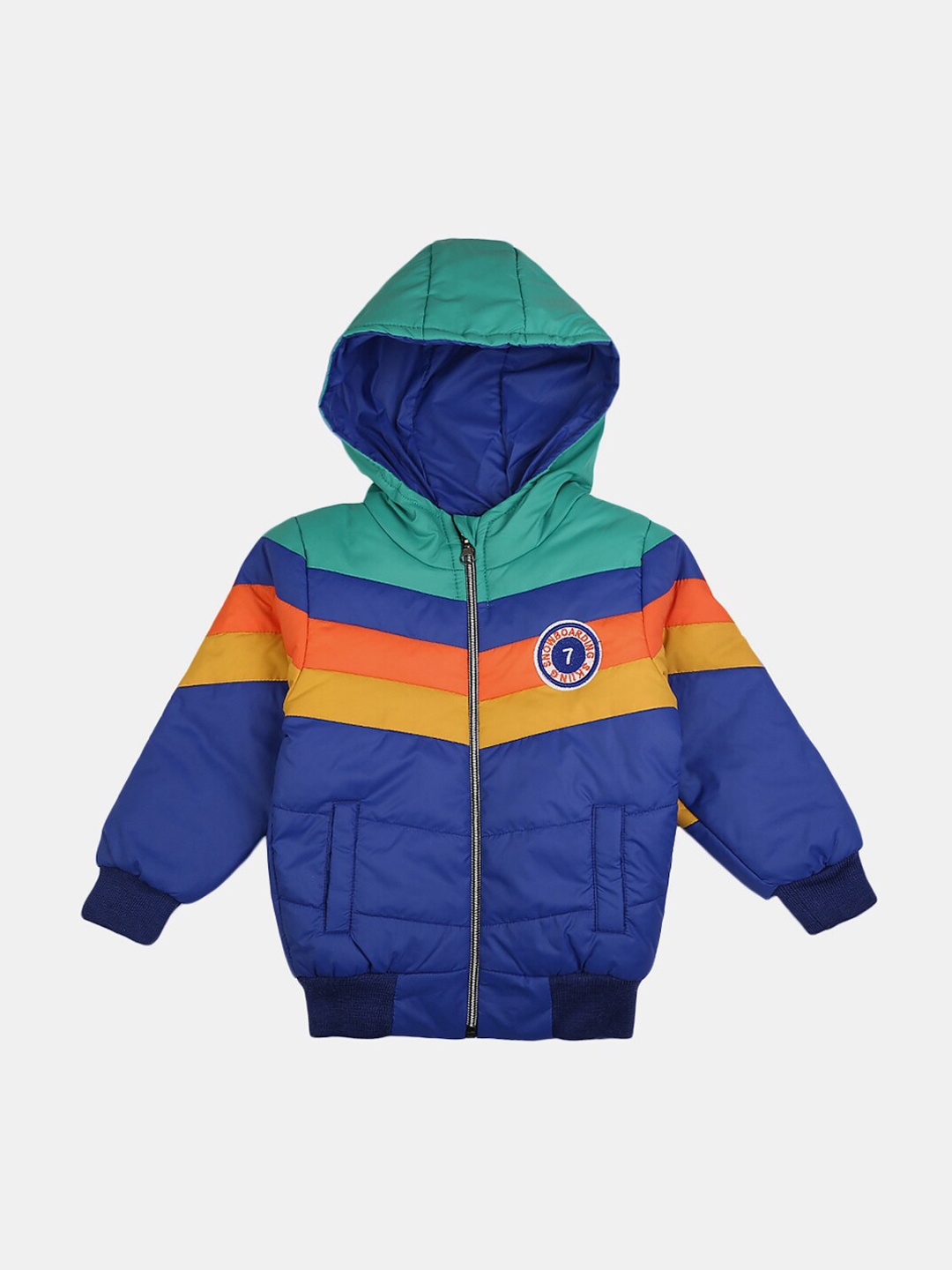 

V-Mart Kids Blue Sea Green Hooded Puffer Jacket
