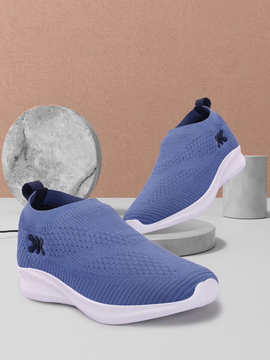 

Killer Men Blue & White Woven Design Slip-On Sneakers