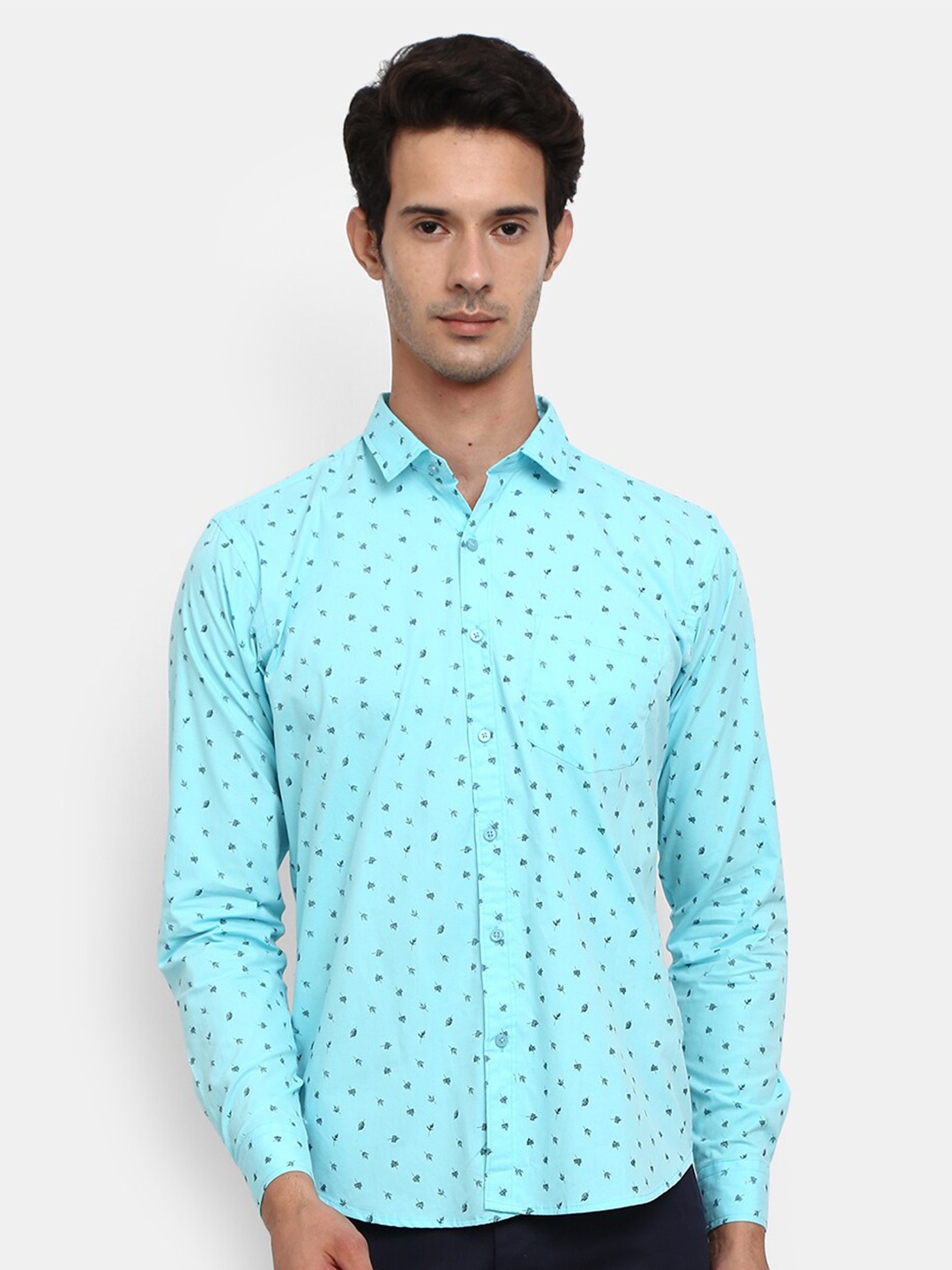 

V-Mart Slim Fit Printed Casual Shirt, Blue