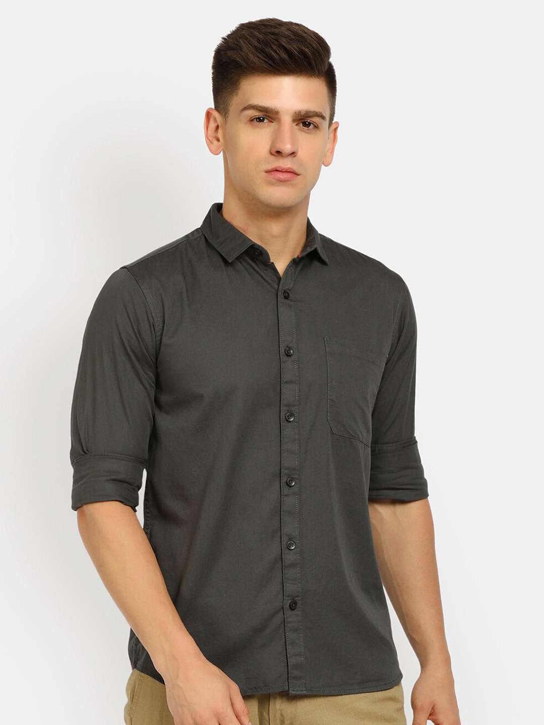 

V-Mart Men Grey Casual Shirt