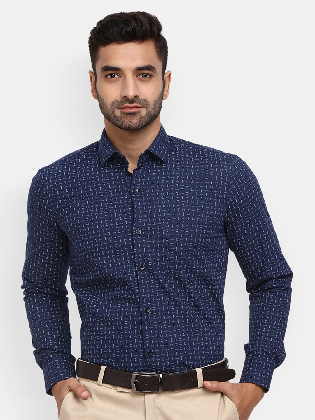 

J White by Vmart Printed Formal Shirt, Blue