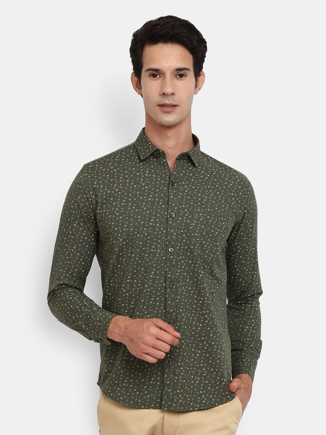 

V-Mart Printed Casual Shirt, Green