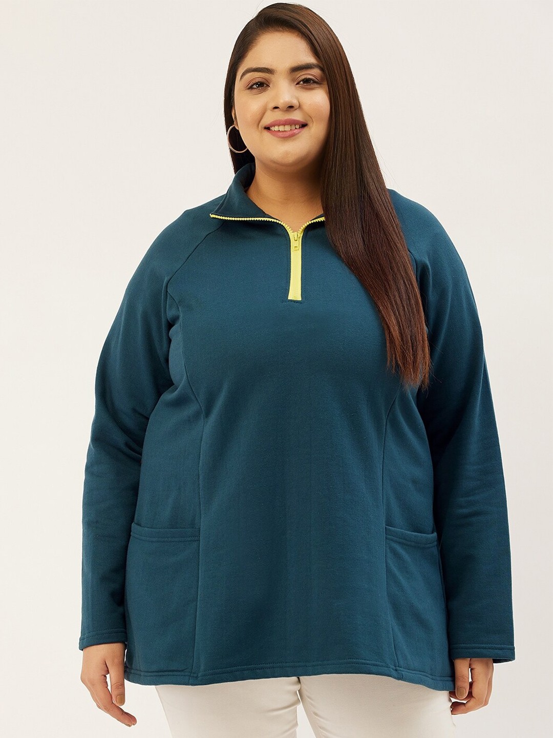 

theRebelinme Plus Size Women Teal Sweatshirt