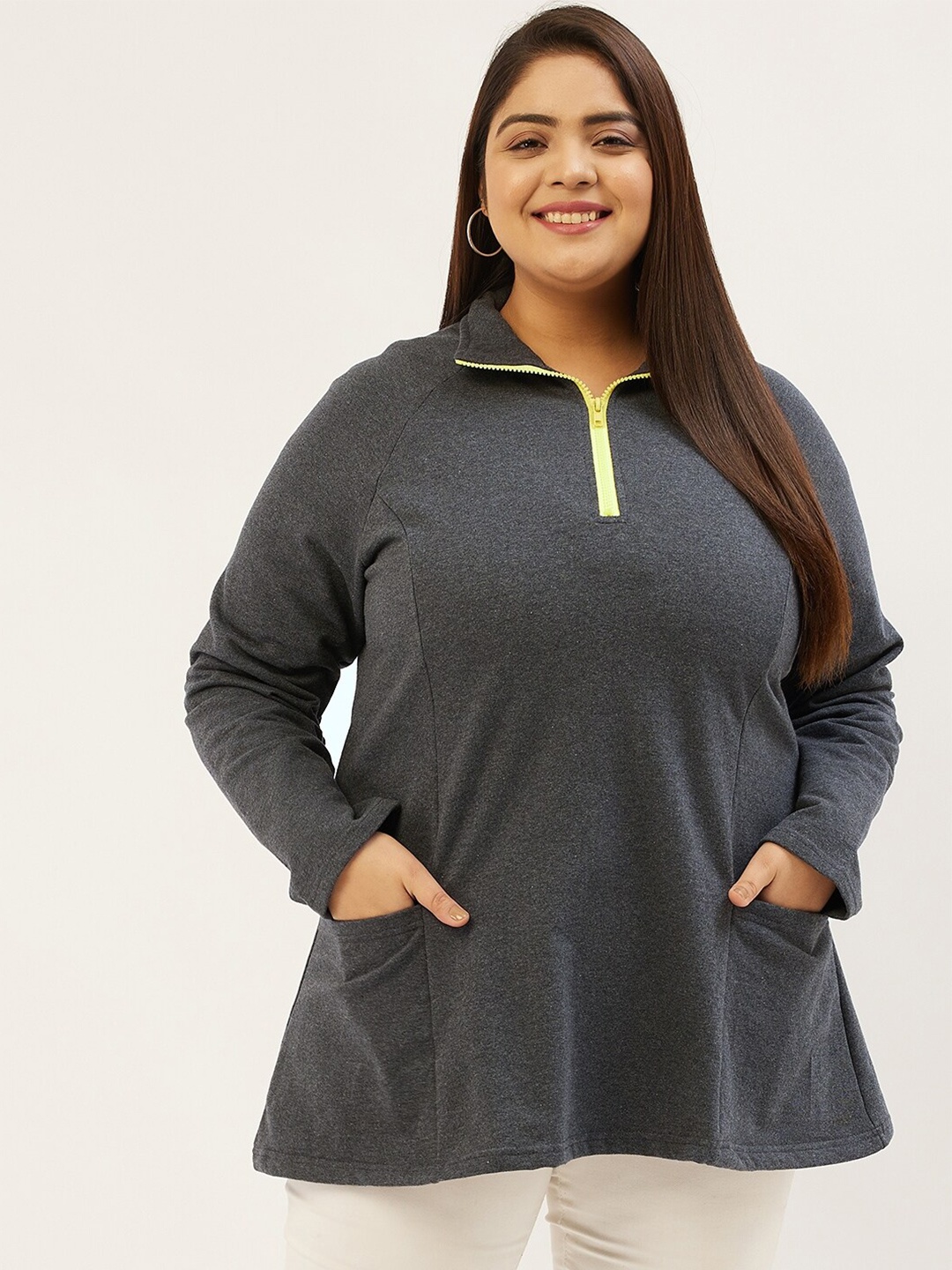 

theRebelinme Women Charcoal Sweatshirt