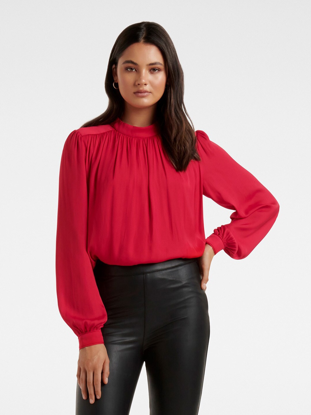 

Forever New Women Pink Blouson Top