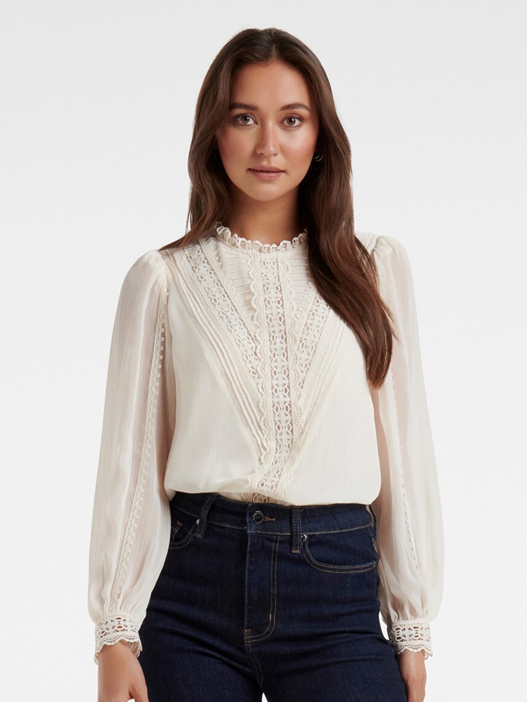 

Forever New Cream-Coloured Solid Top