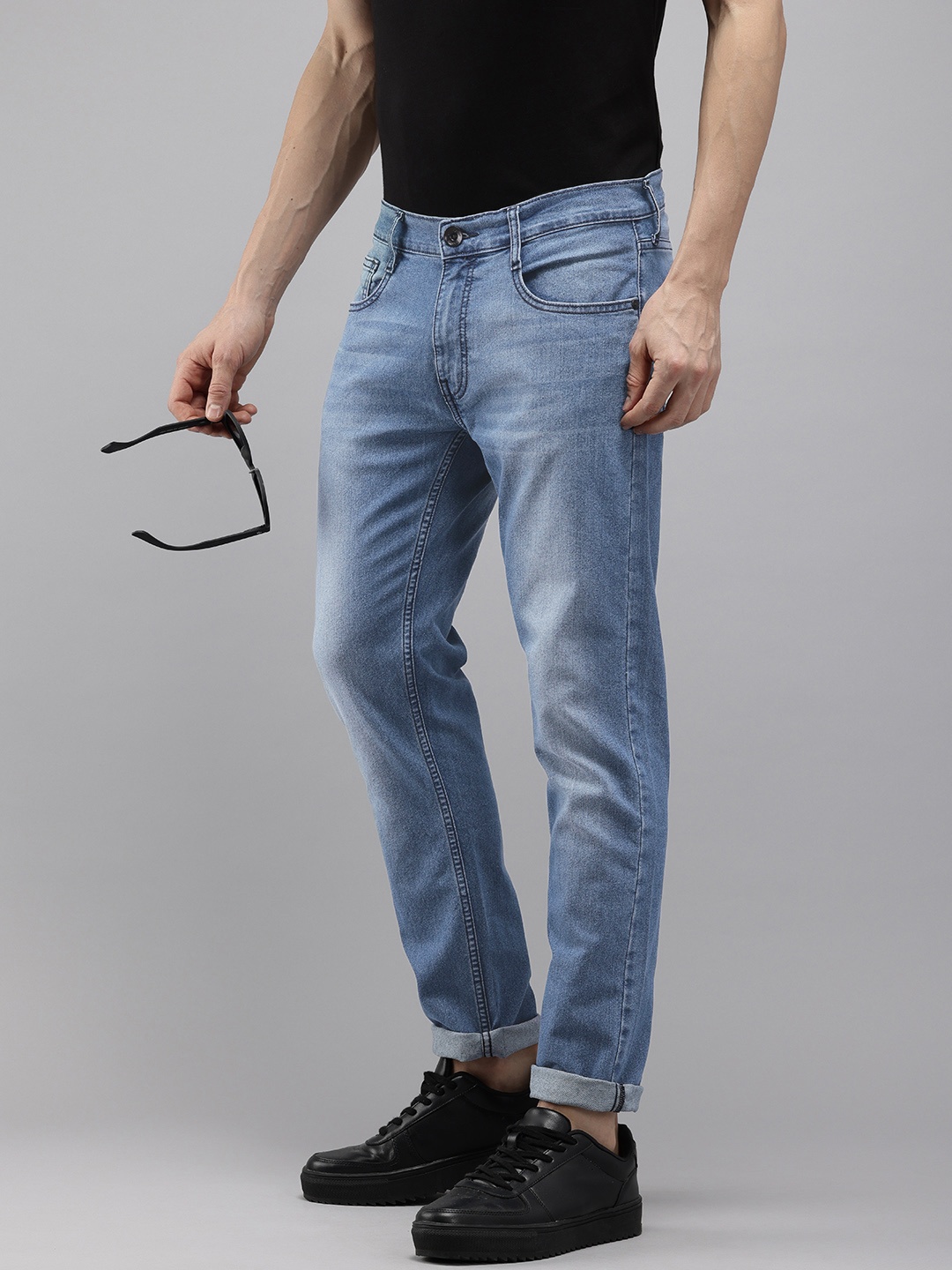

Pepe Jeans Men Vapour Tapered Fit Low-Rise Heavy Fade Stretchable Jeans, Blue