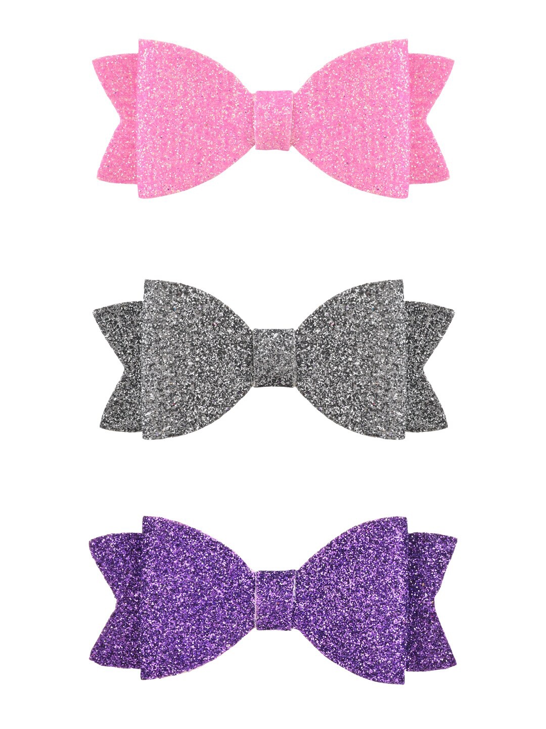 

Aye Candy Girls Set of 3 Glitter Bows Alligator Hair Clips, Pink