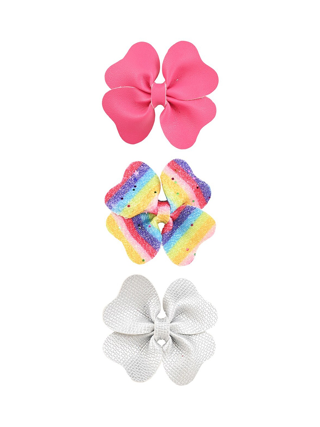 

Aye Candy Girls Set of 3 Double Heart Bow Alligator Hair Clips, Peach