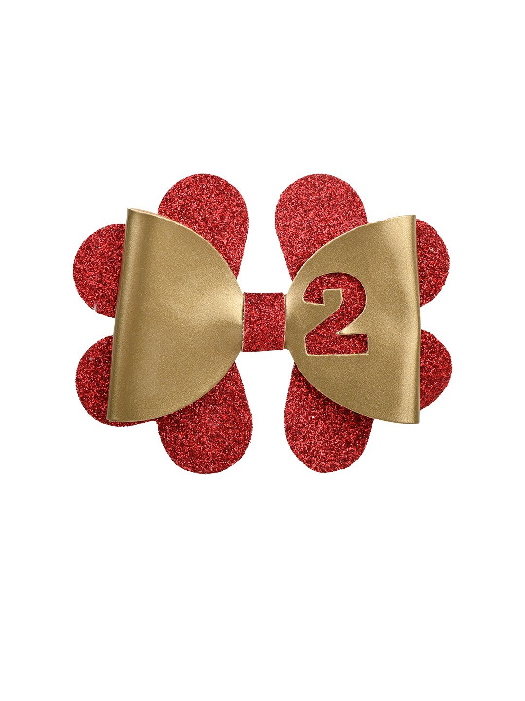 

Aye Candy Girls Gold-Toned & Red Bow Alligator Hair Clip