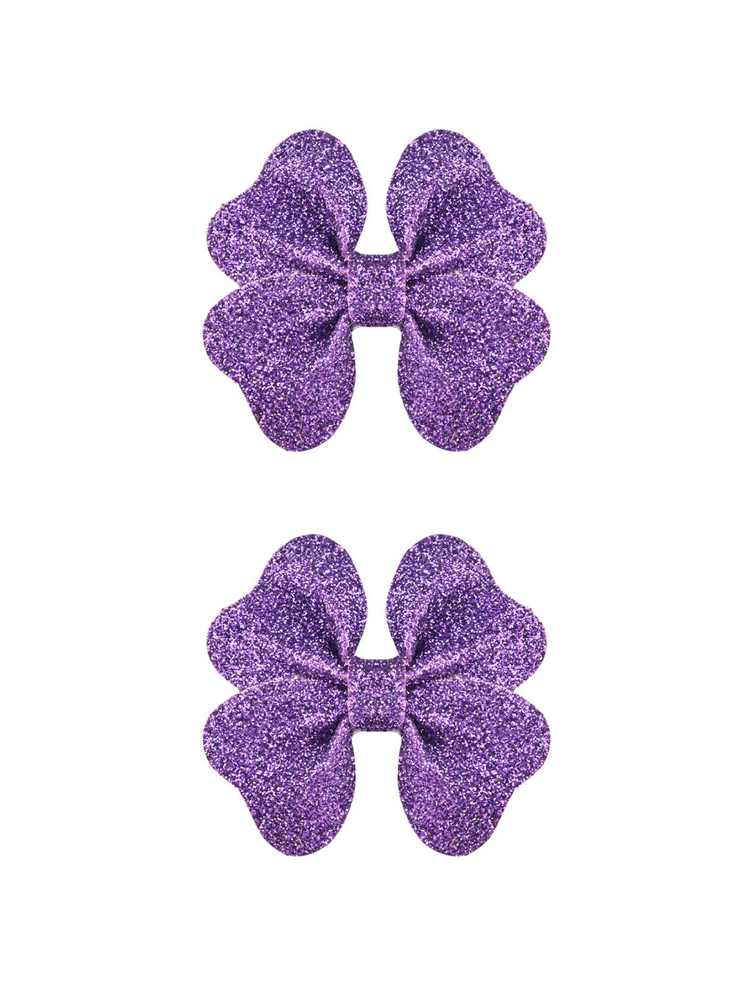

Aye Candy Girls Purple Set of 2 Double Heart Bow Alligator Hair Clips