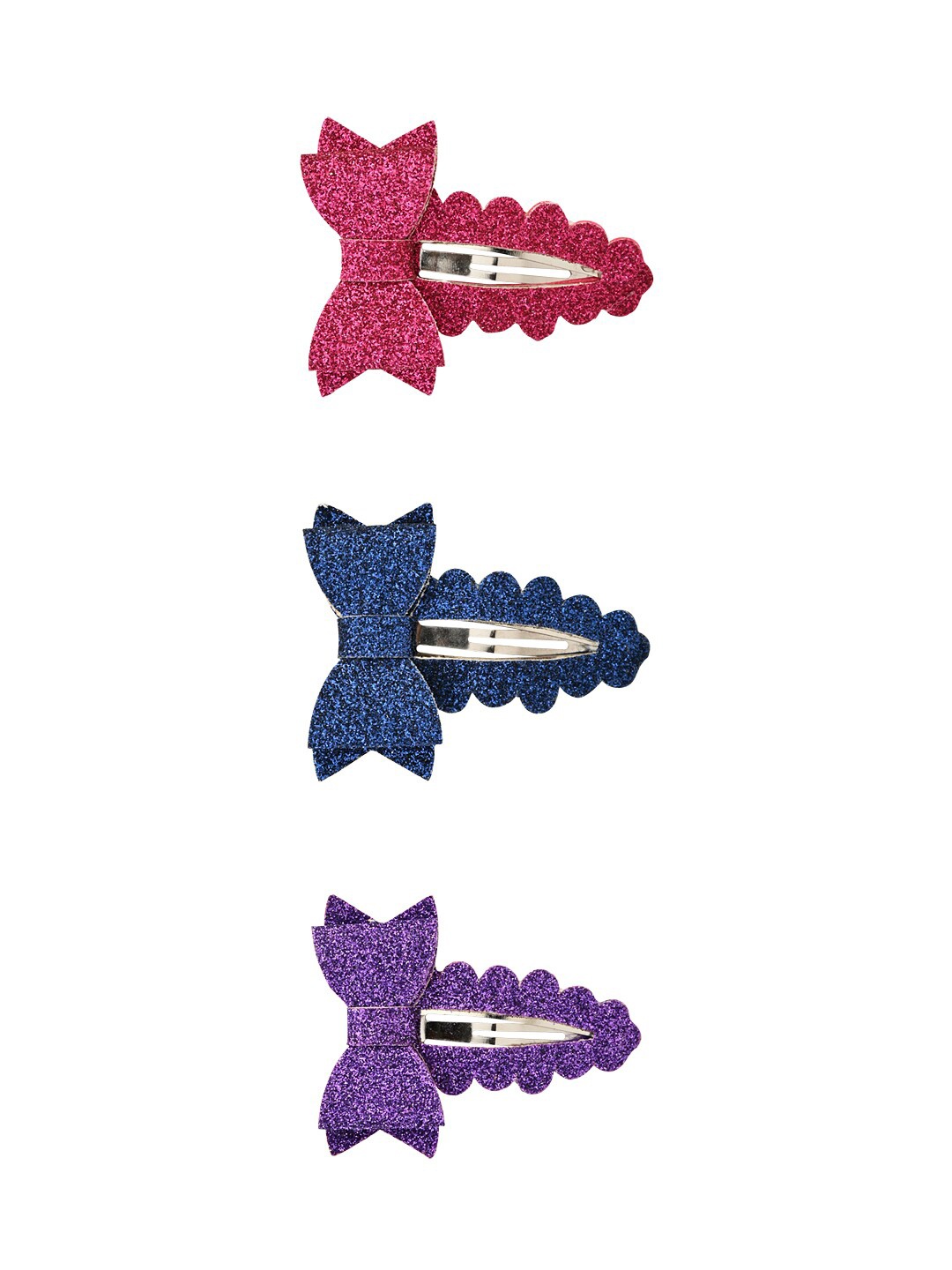 

Aye Candy Girls Set of 3 Bow Tic Tac Hair Clips, Blue