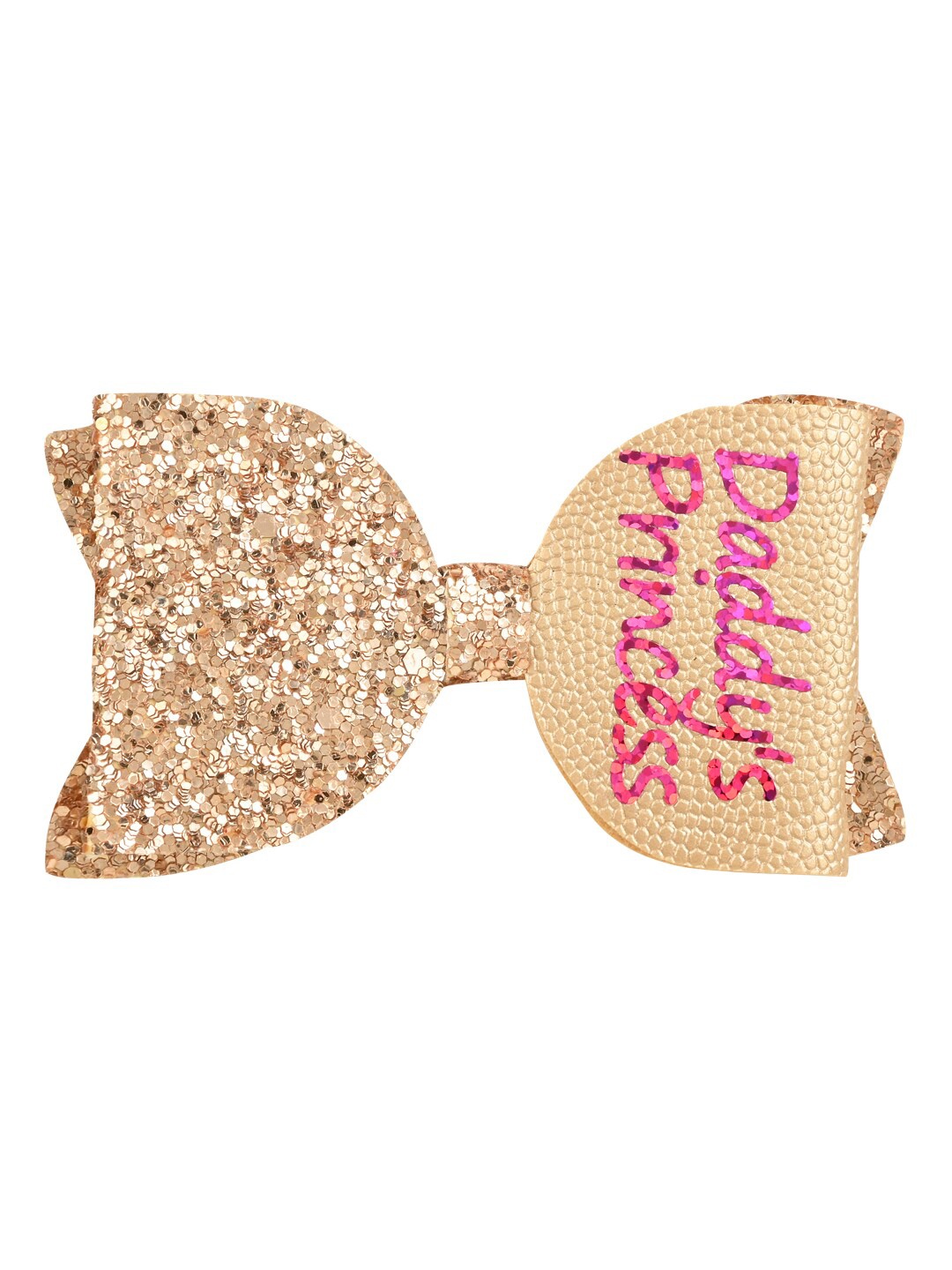 

Aye Candy Girls Gold-Toned & Pink Daddy's Princess Bow Alligator Hair Clip