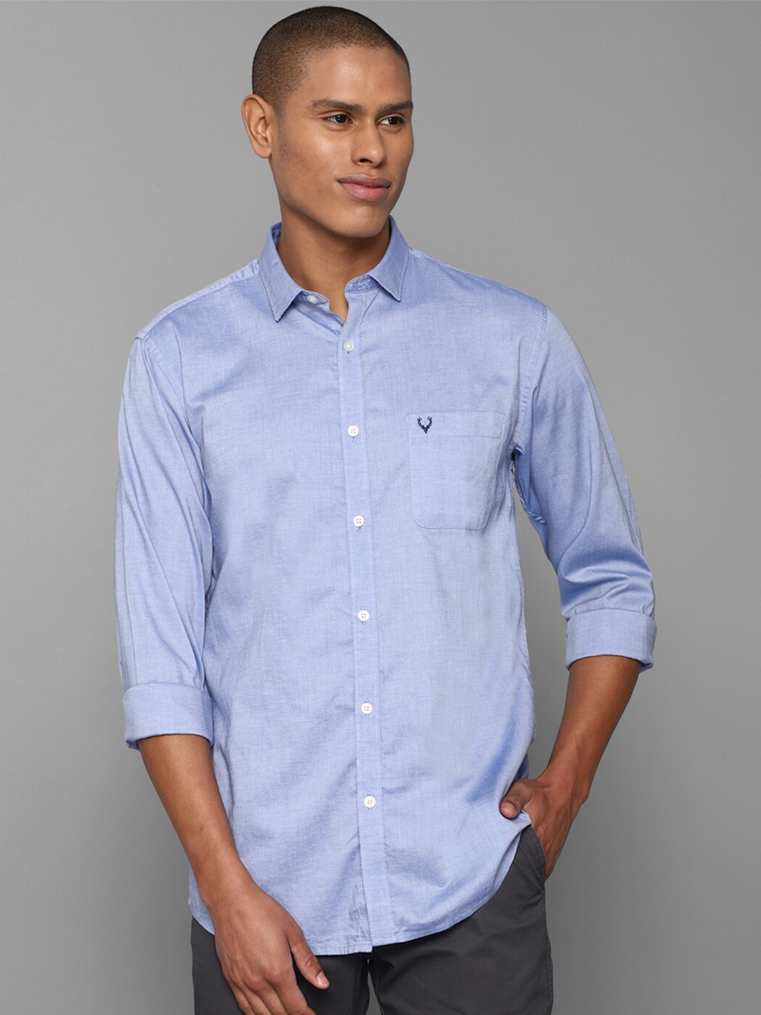 

Allen Solly Men Blue Slim Fit Pure Cotton Casual Shirt
