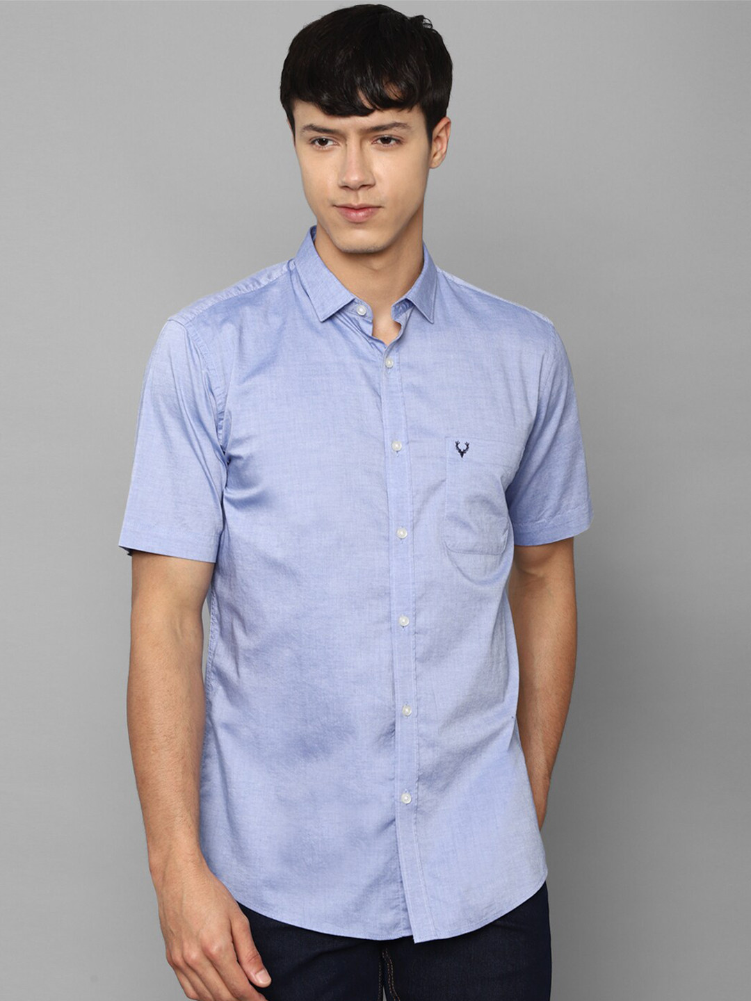 

Allen Solly Men Blue Slim Fit Pure Cotton Casual Shirt