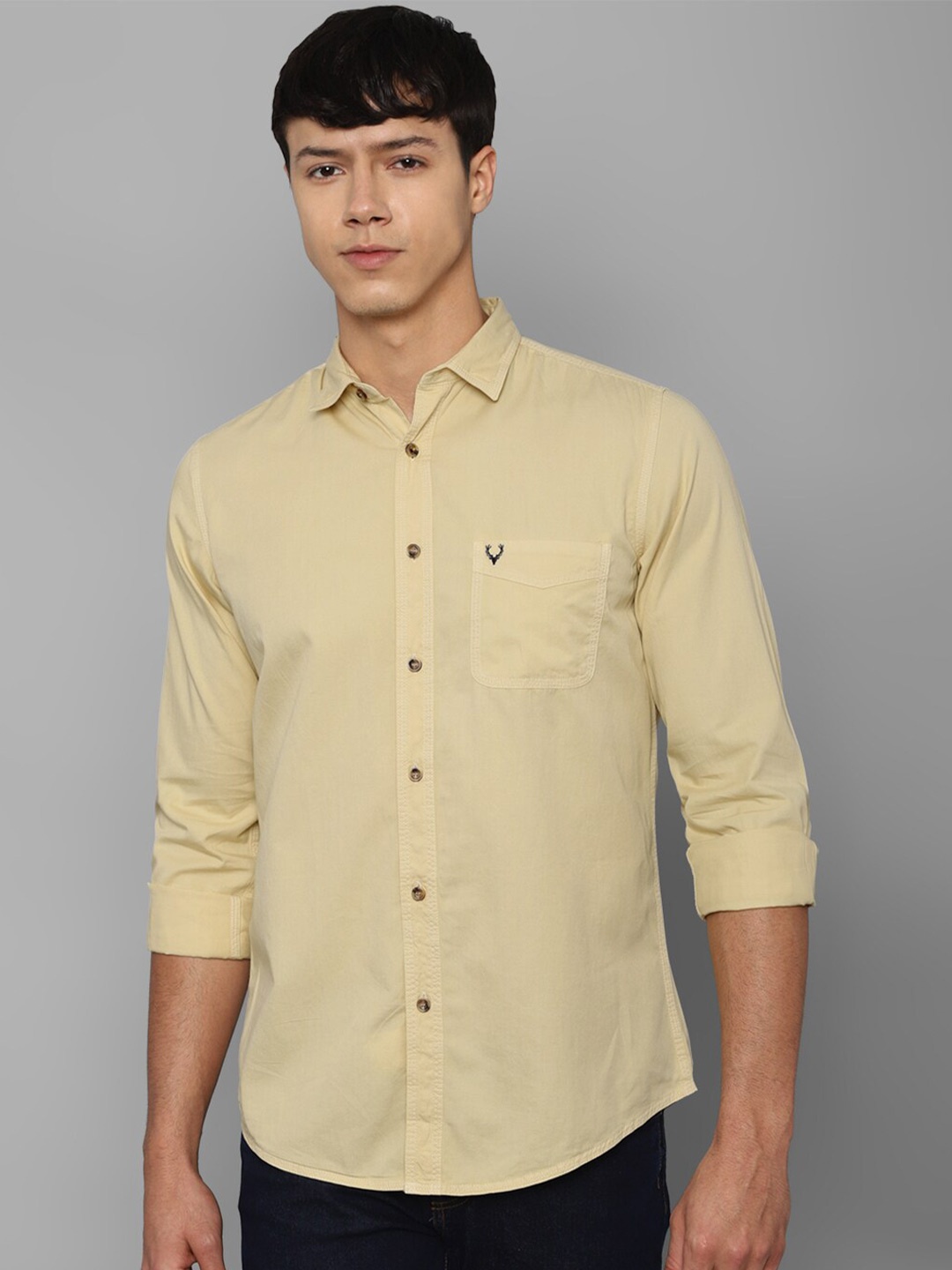 

Allen Solly Men Yellow Slim Fit Pure Cotton Casual Shirt