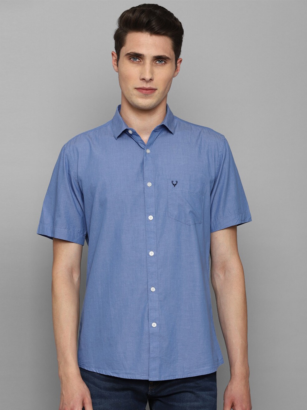 

Allen Solly Men Blue Comfort Slim Fit Cotton Casual Shirt