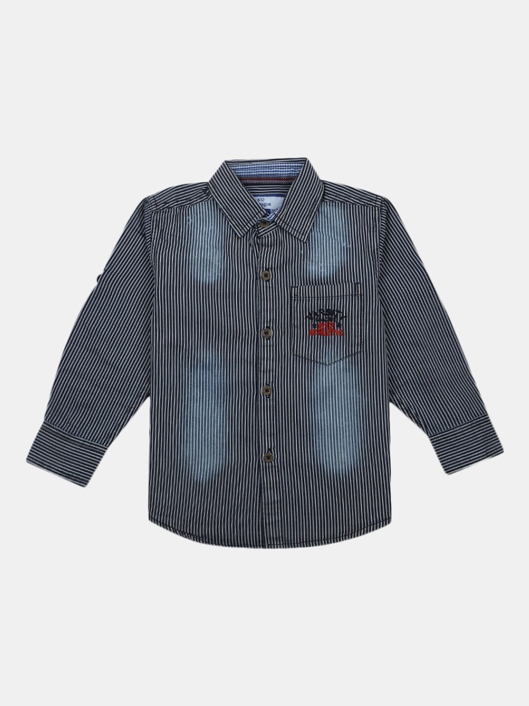 

V-Mart Boys Blue Striped Cotton Casual Shirt