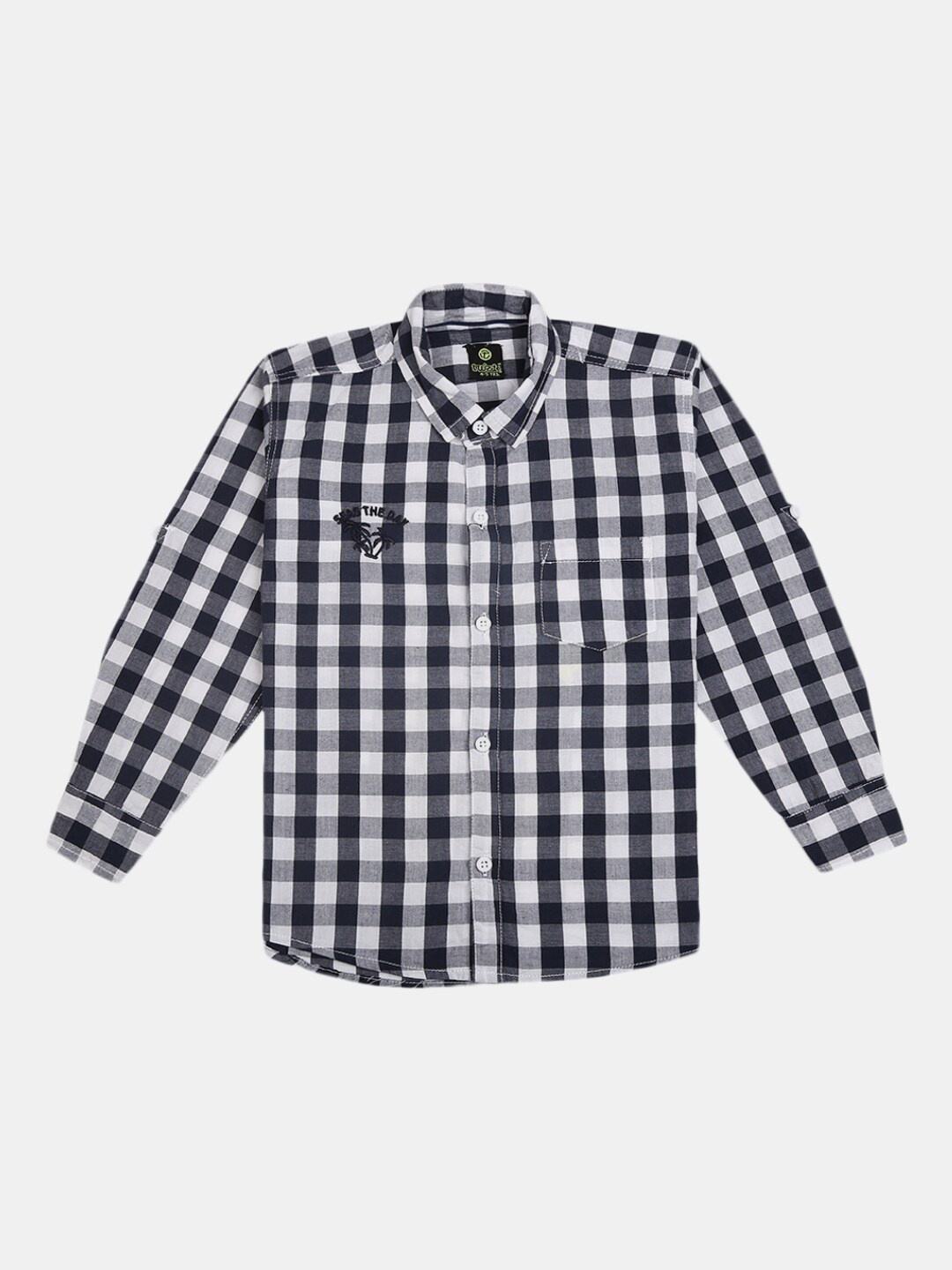 

V-Mart Boys Navy Blue Gingham Checked Casual Shirt