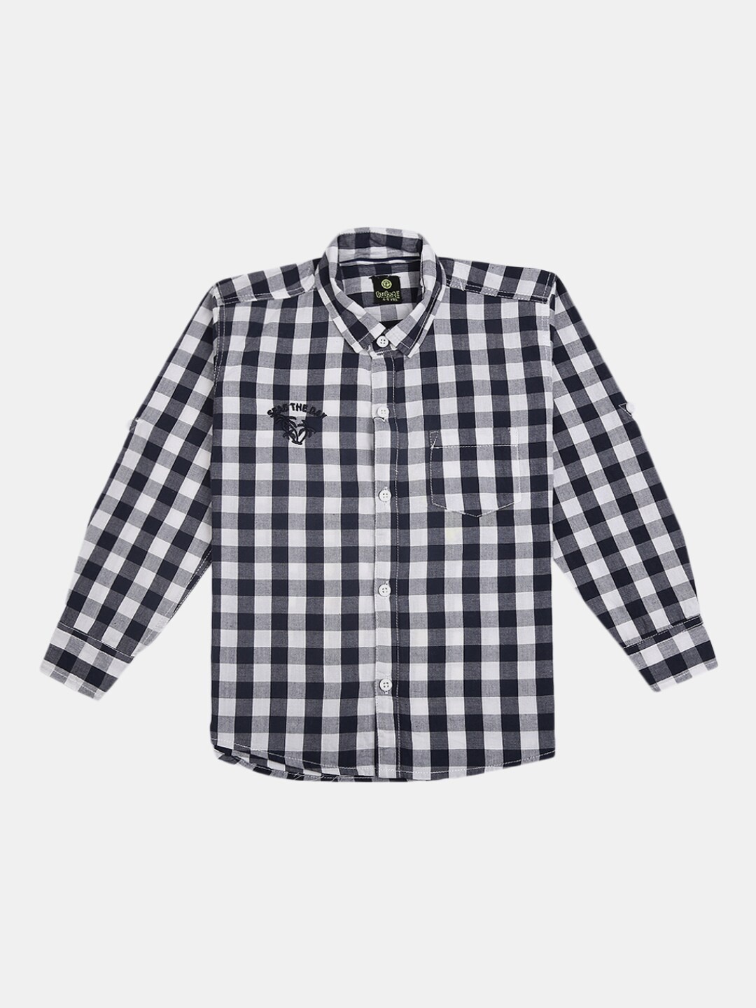 

V-Mart Boys Navy Blue Gingham Checked Casual Shirt