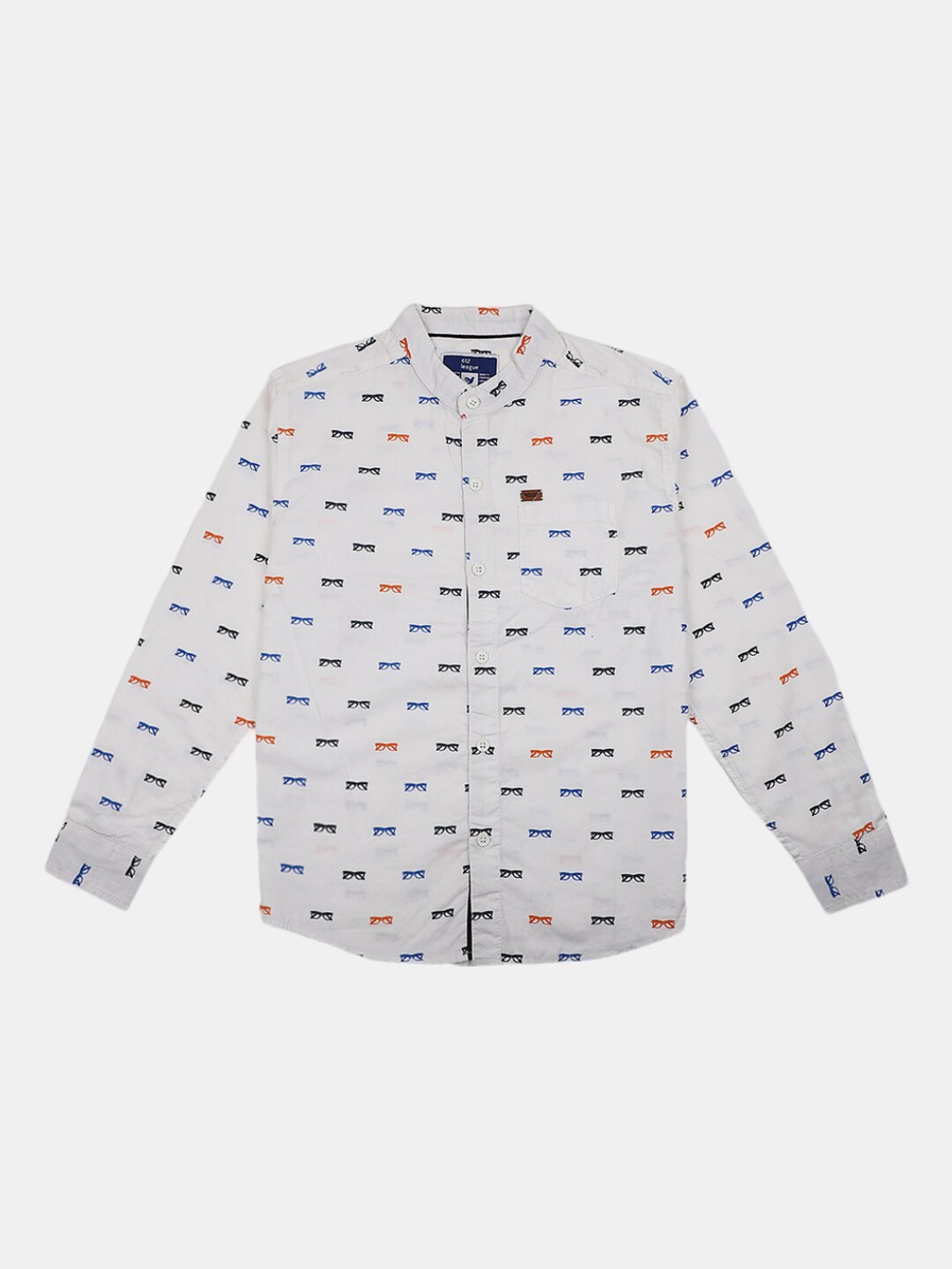 

V-Mart Boys White Printed Casual Shirt