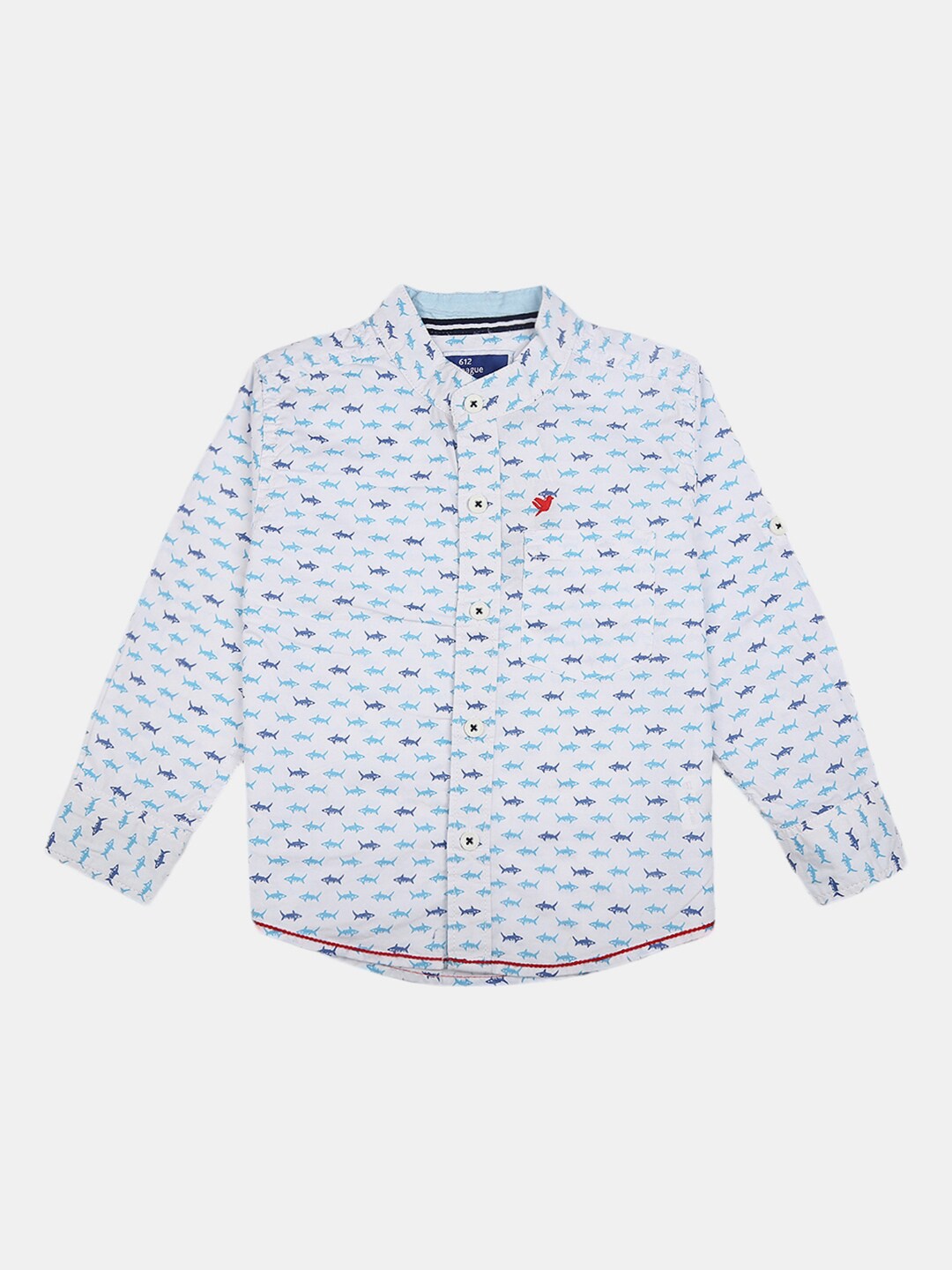 

V-Mart Boys White Printed Casual Shirt