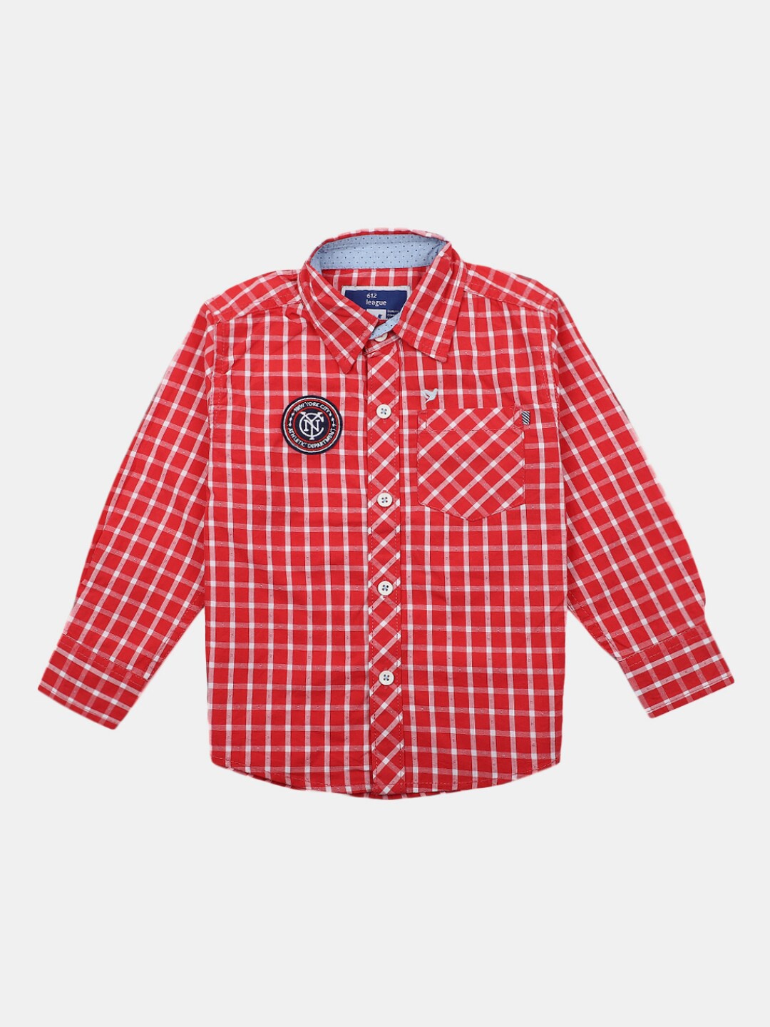 

V-Mart Boys Gingham Checks Cotton Casual Shirt, Red