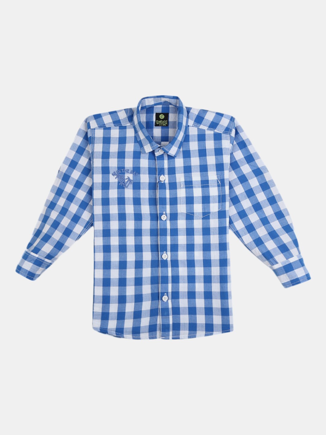 

V-Mart Boys Blue & White Gingham Checks Cotton Casual Shirt