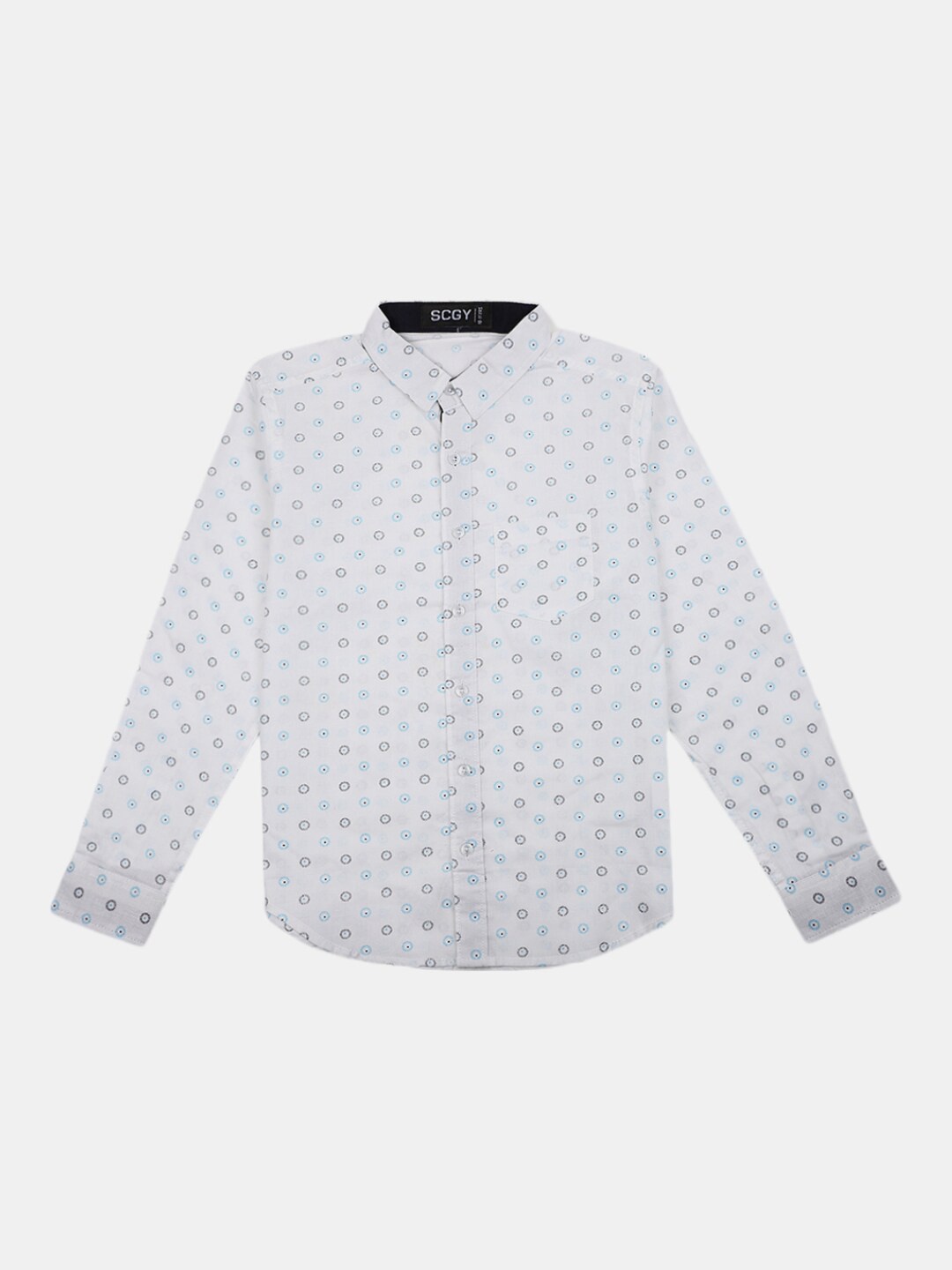 

V-Mart Boys White Printed Casual Shirt