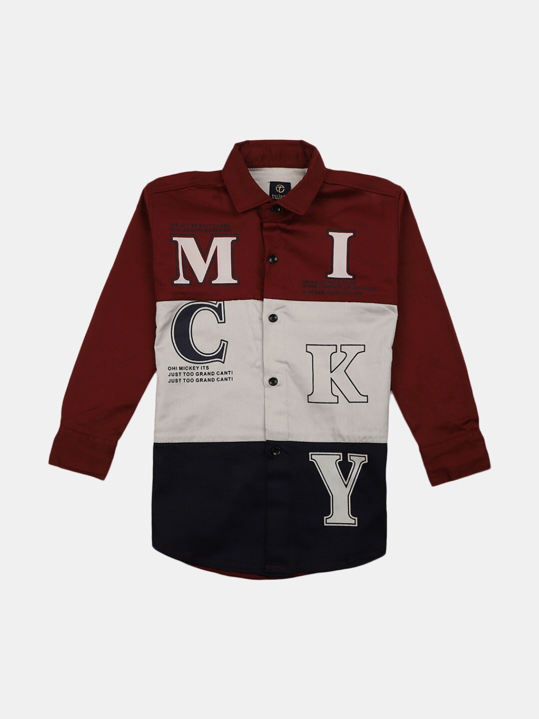 

V-Mart Boys Printed Casual Shirt, Maroon