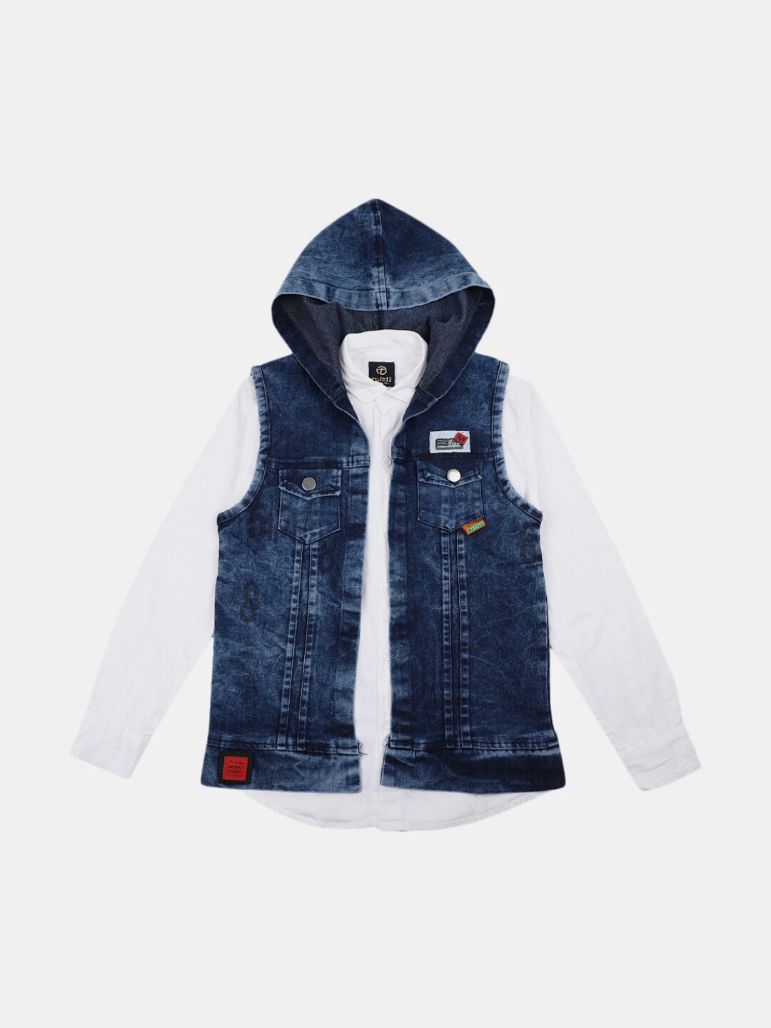 

V-Mart Boys White Casual Shirt With Waistcoat