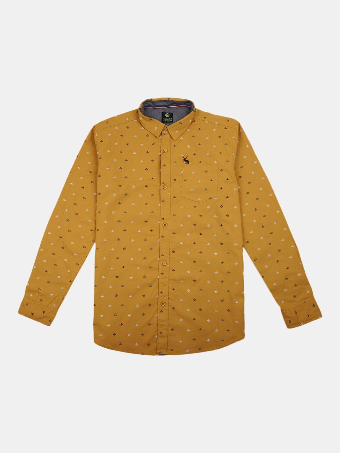 

V-Mart Boys Printed Casual Shirt, Mustard