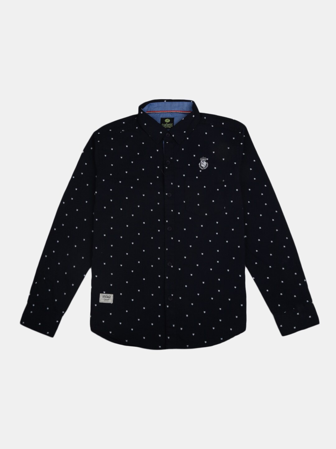 

V-Mart Boys Printed Casual Shirt, Navy blue