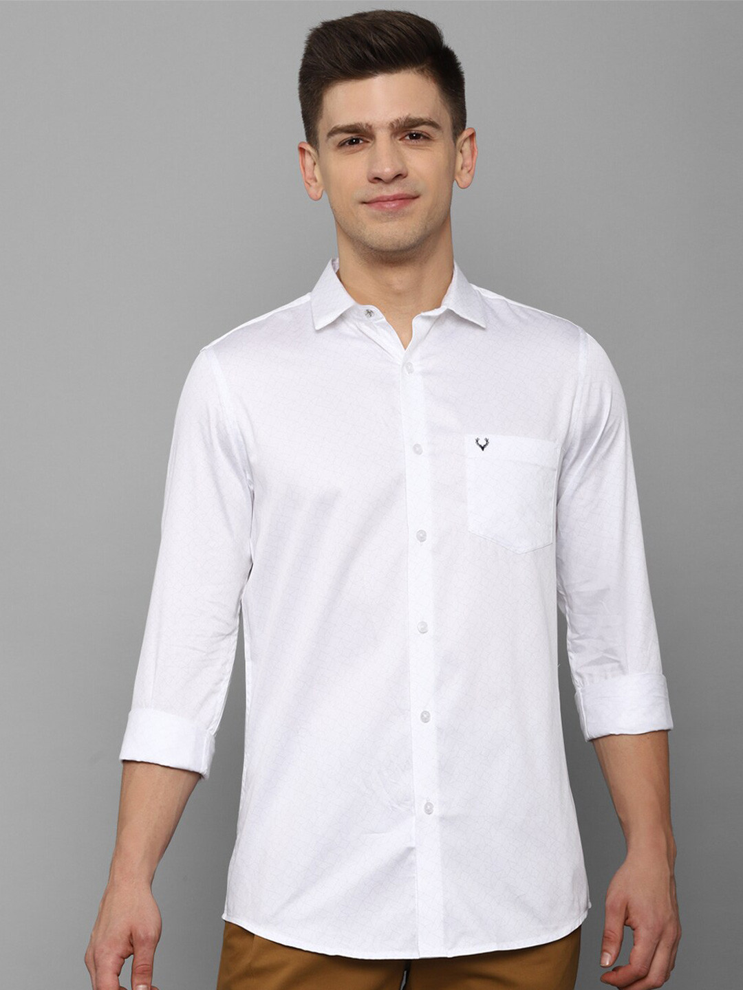 

Allen Solly Men Slim Fit Pure Cotton Casual Shirt, White