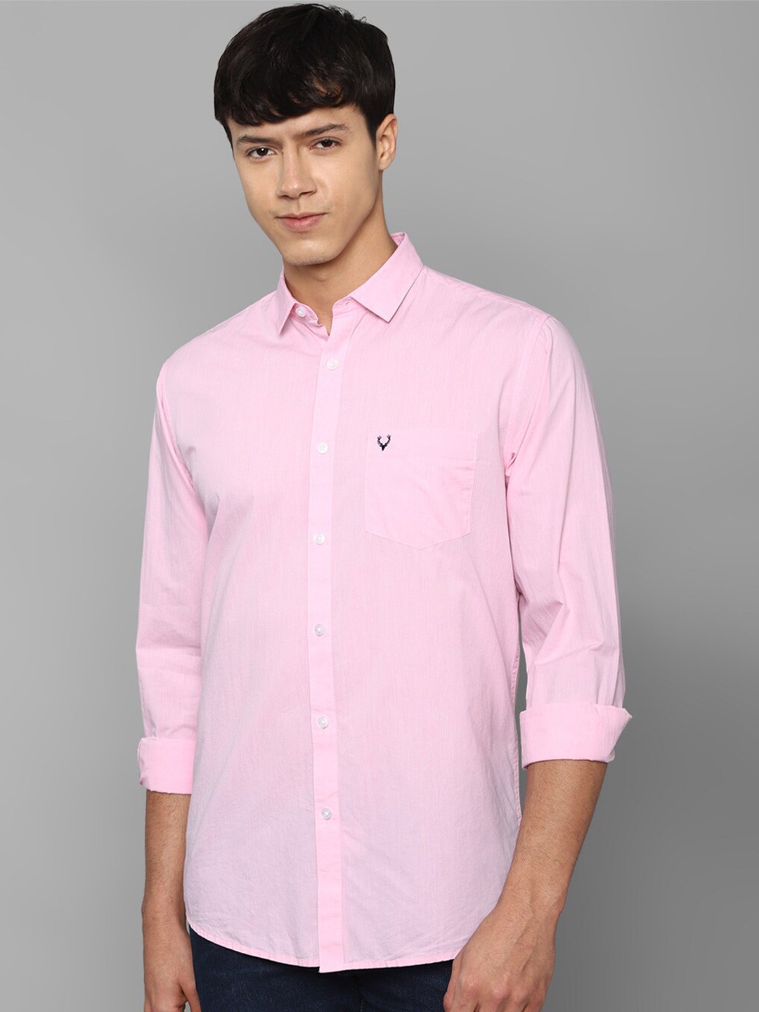 

Allen Solly Men Pink Slim Fit Striped Pure Cotton Casual Shirt