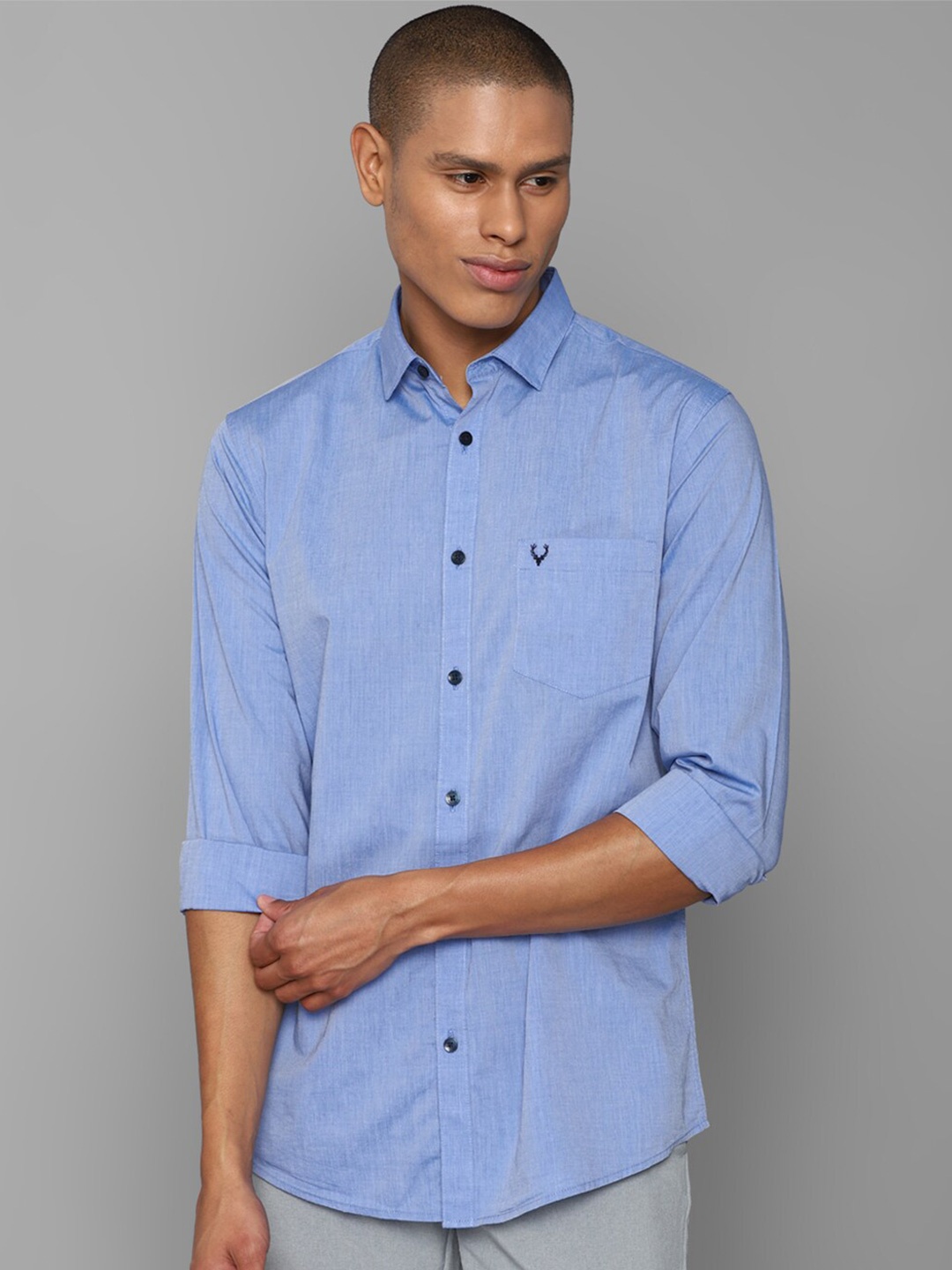 

Allen Solly Men Blue Slim Fit Pure Cotton Casual Shirt
