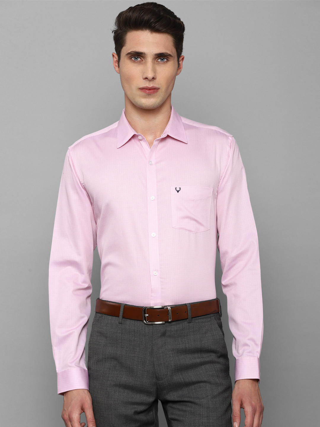 

Allen Solly Men Pink Slim Fit Pure Cotton Formal Shirt
