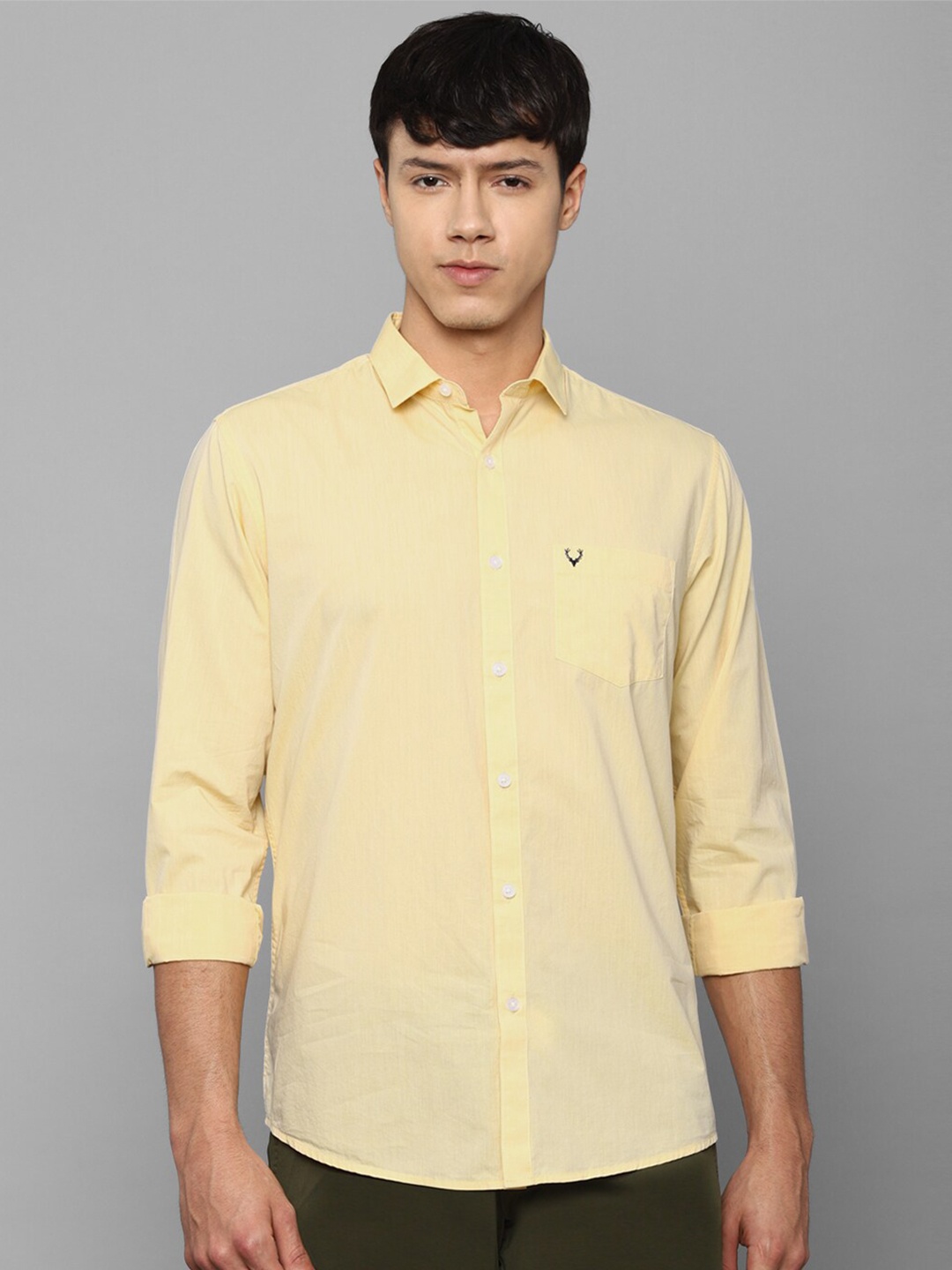 

Allen Solly Men Yellow Slim Fit Pure Cotton Casual Shirt