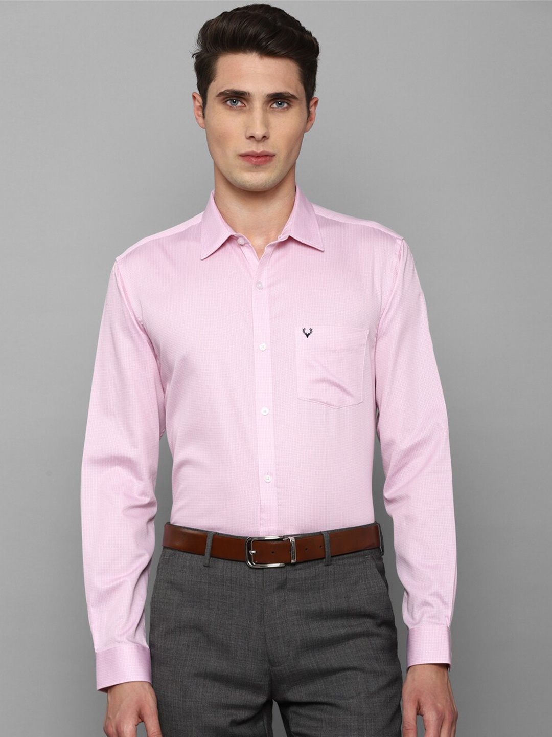 

Allen Solly Men Pink Standard Slim Fit Cotton Formal Shirt