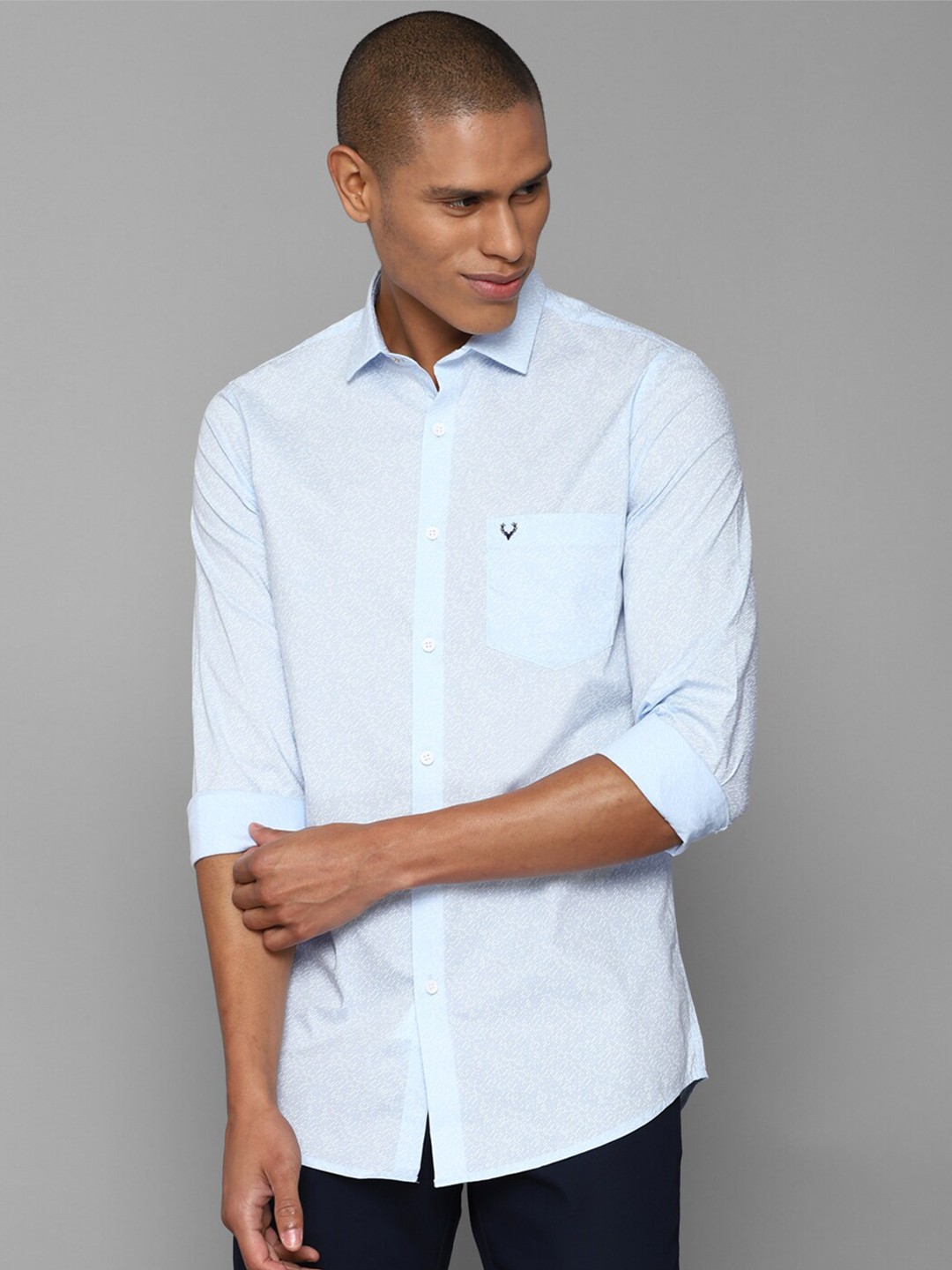 

Allen Solly Men Comfort Slim Fit Printed Casual Shirt, Blue