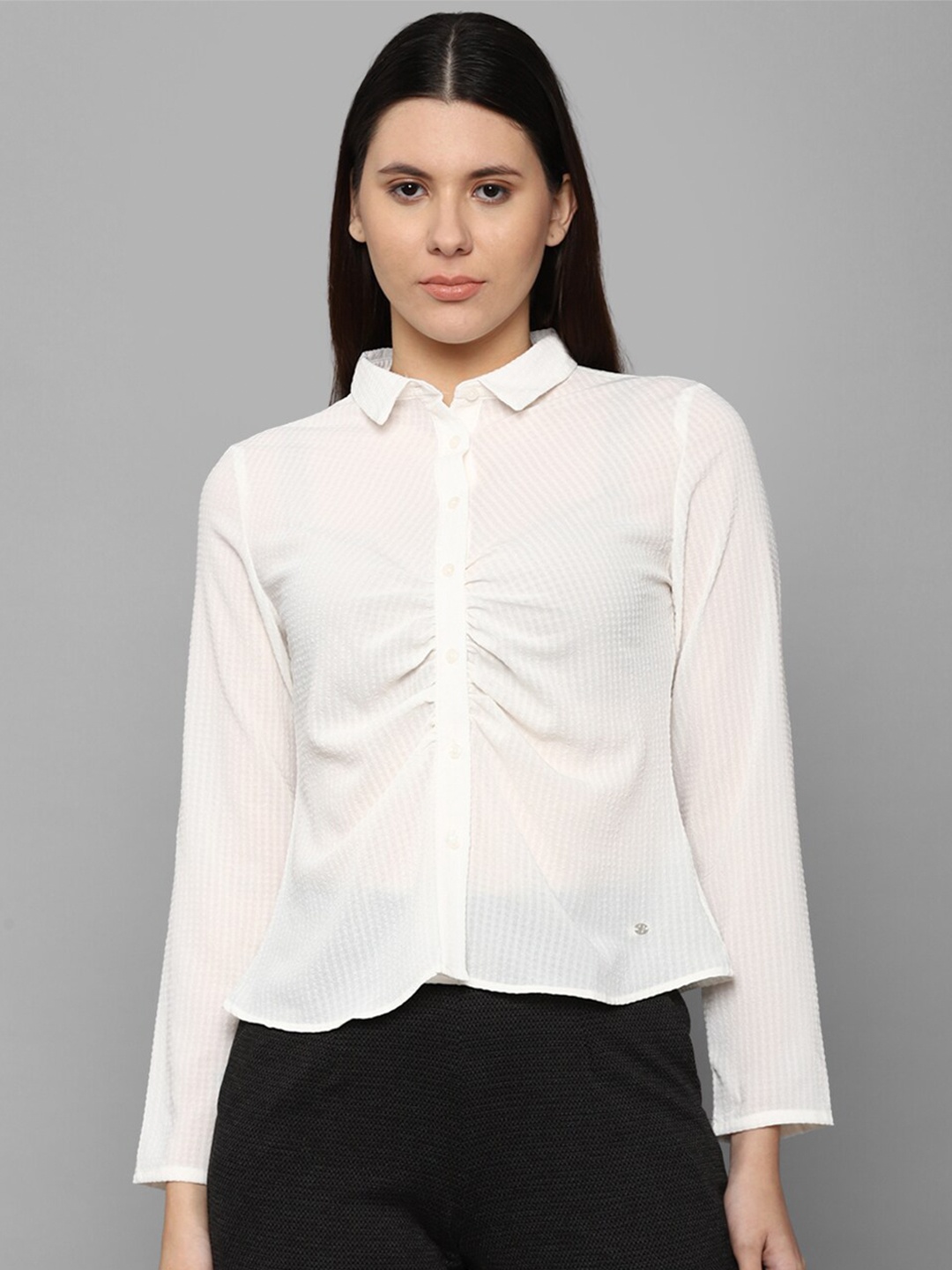 

Allen Solly Woman Women Checked Casual Shirt, White