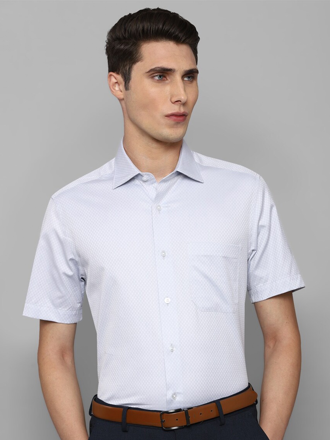 

Louis Philippe Men Blue Printed Formal Shirt