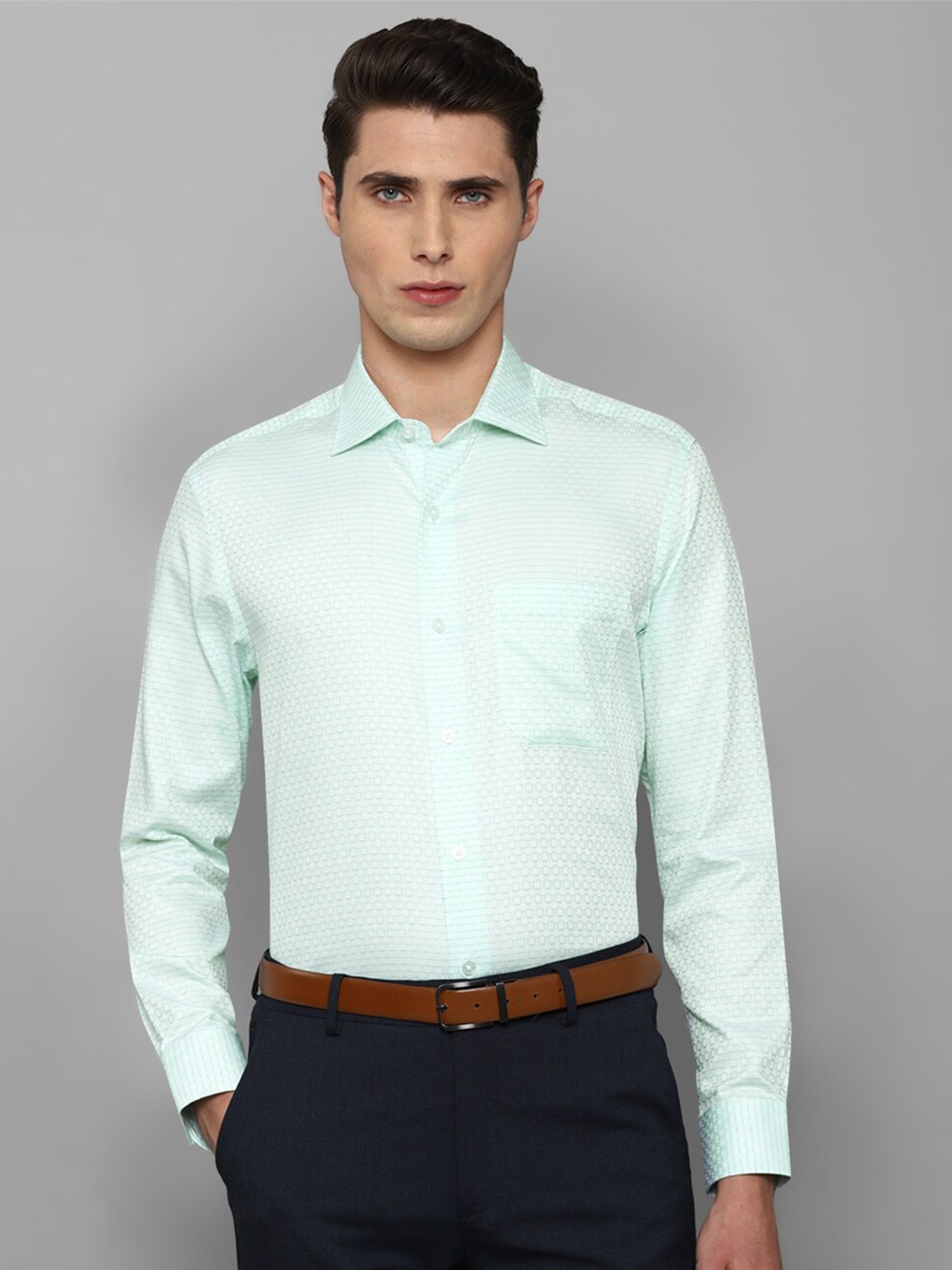 

Louis Philippe Men Printed Formal Shirt, Green