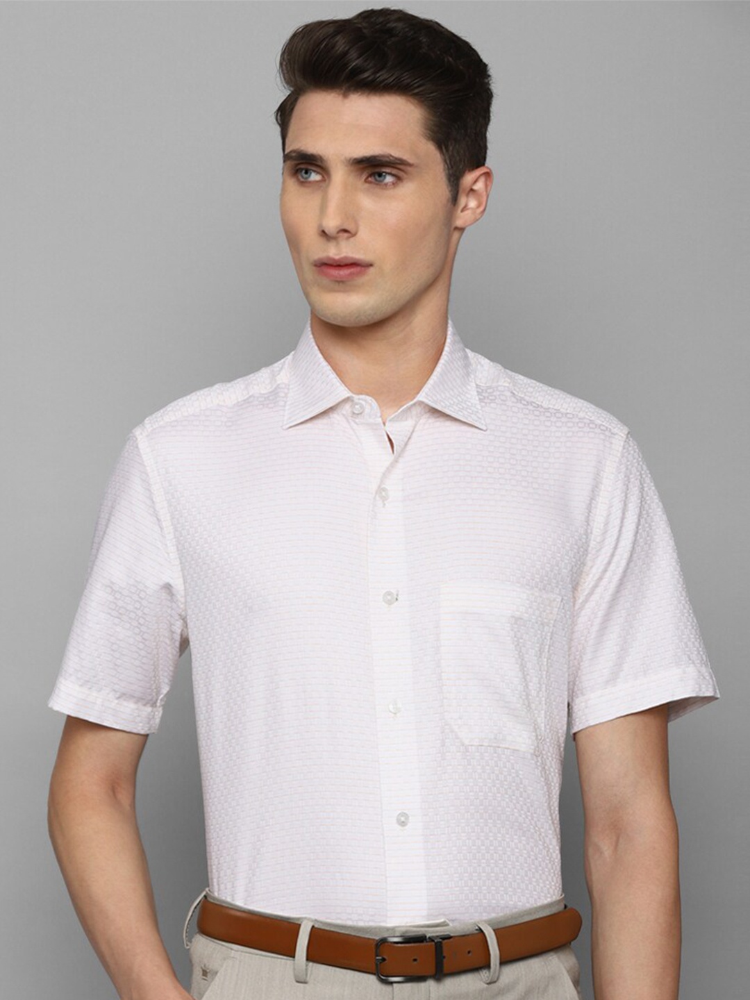 

Louis Philippe Men Pure Cotton Formal Shirt, White