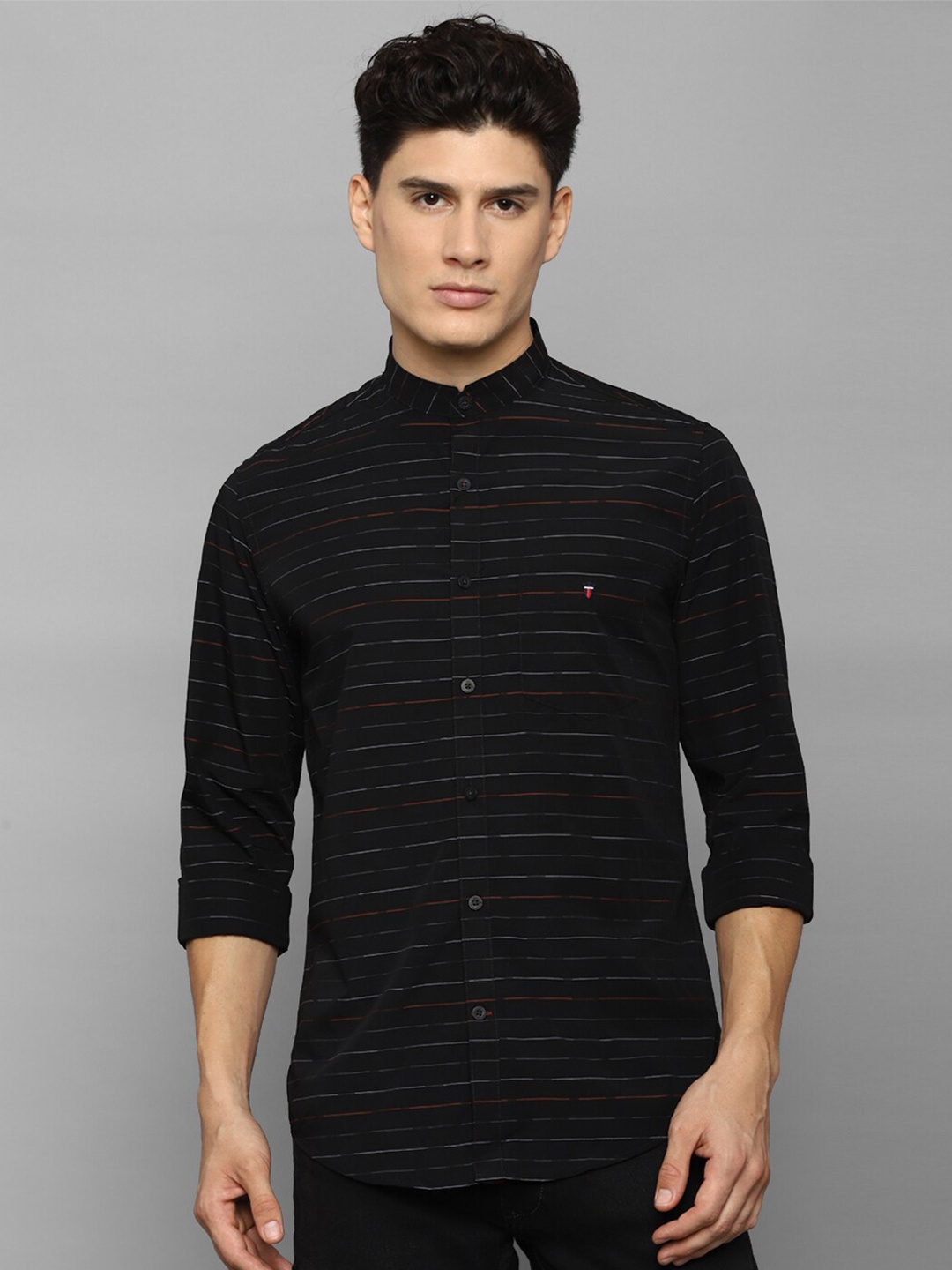 

Louis Philippe Sport Men Black Slim Fit Horizontal Stripes Casual Shirt