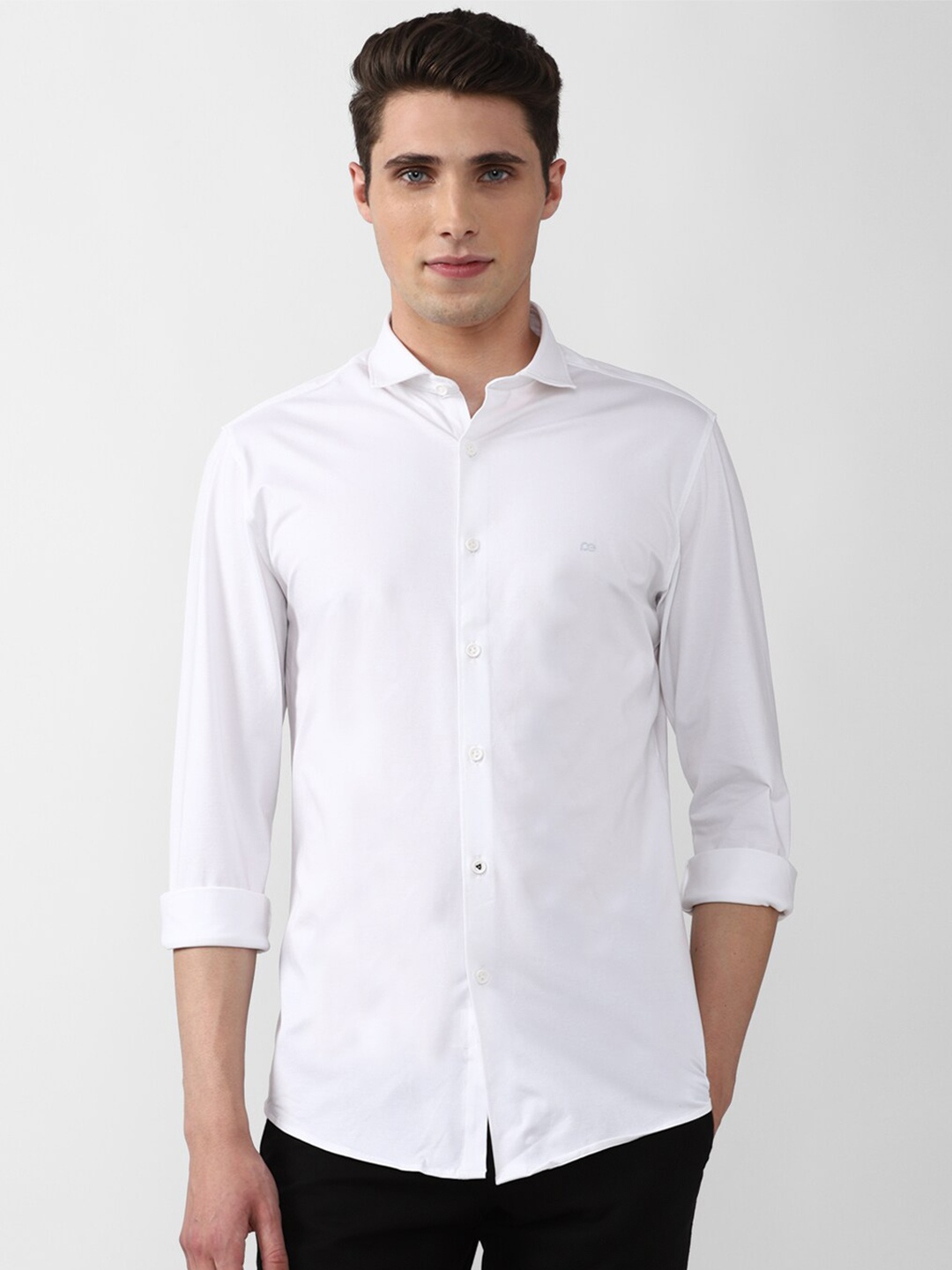 

Peter England Men White Slim Fit Causal Shirt