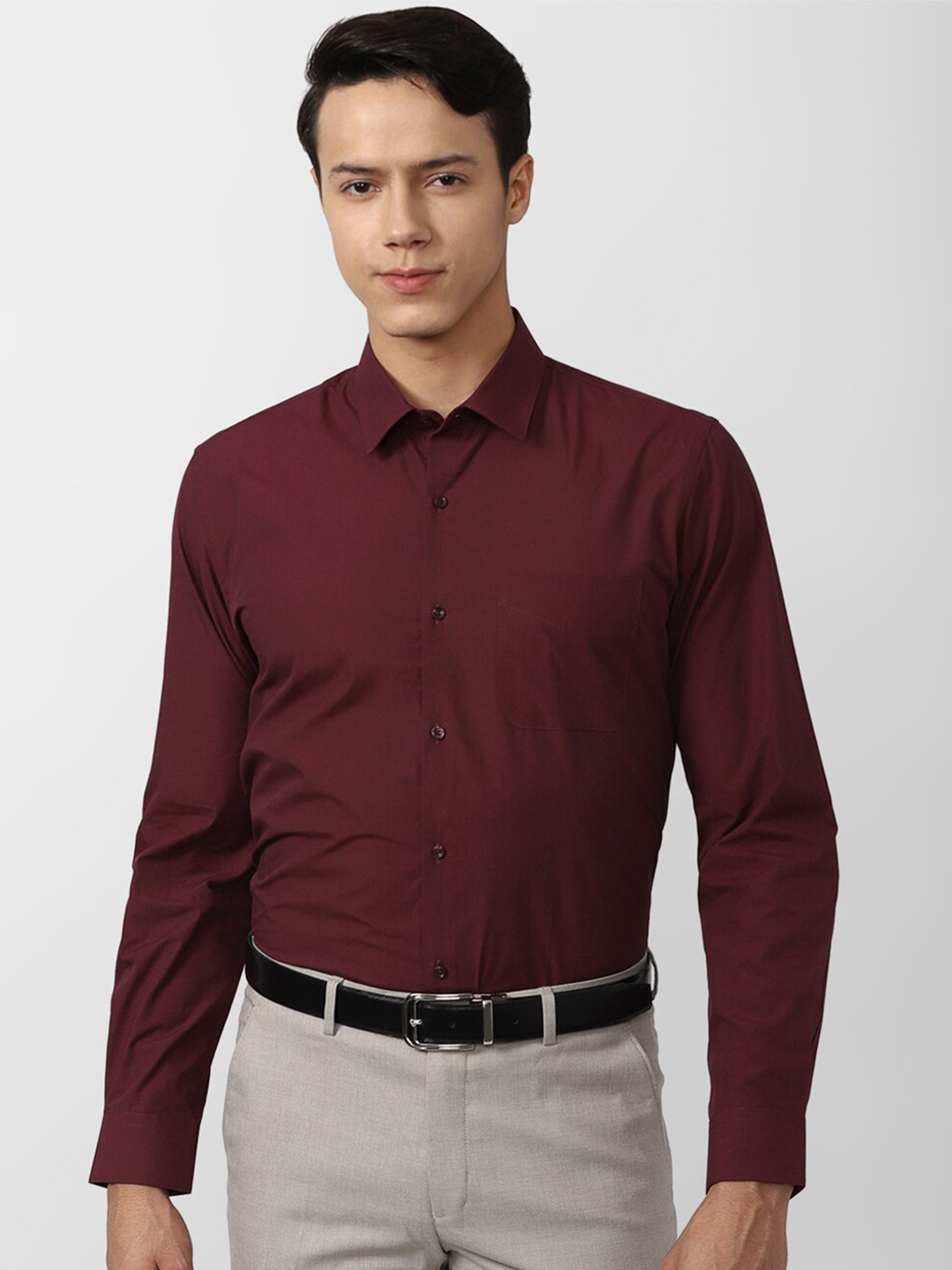 

Peter England Men Maroon Slim Fit Formal Shirt